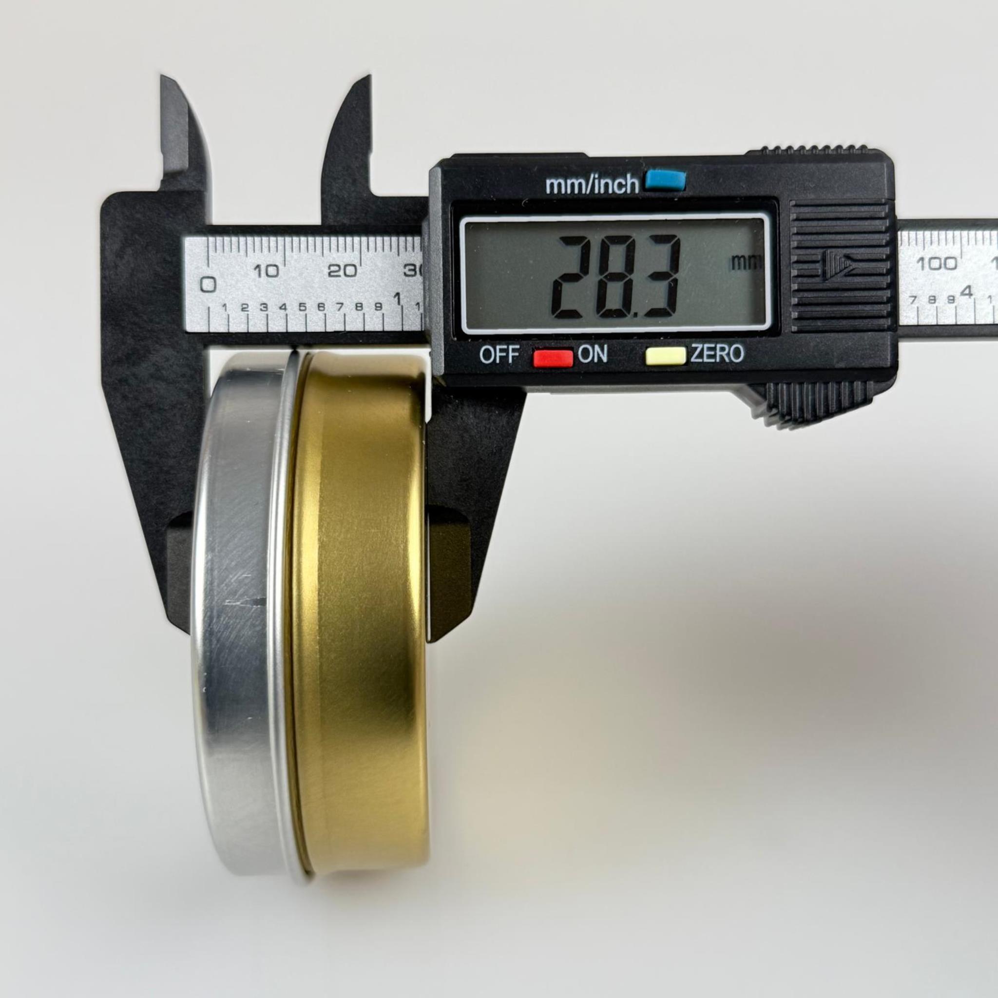 100 CC TENEKE KUTU - GOLD - GÜMÜŞ KAPAKLI - METAL AMBALAJ - MUM TENEKESİ 77 X 28 MM