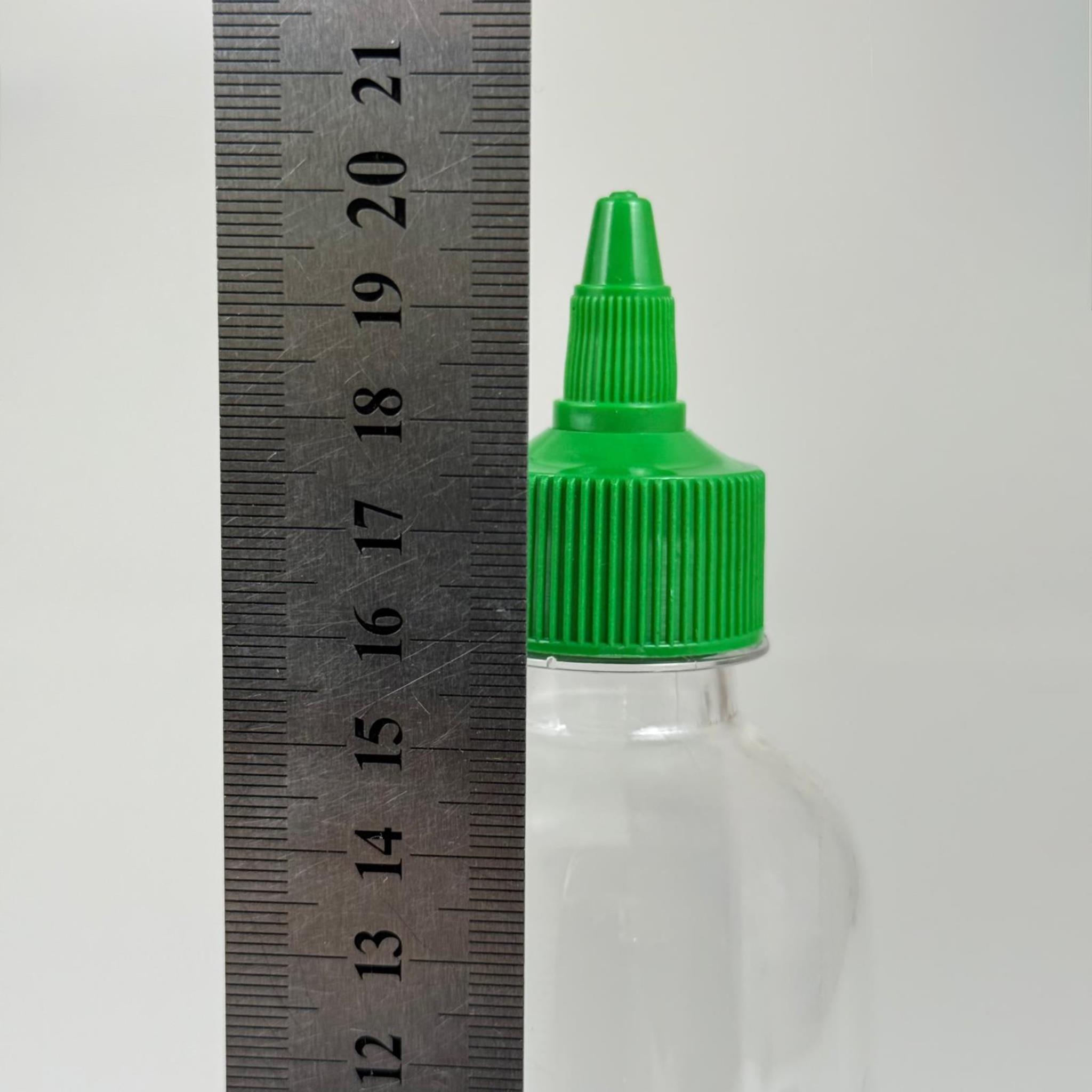 ZEYTİNYAĞI, SOS, ACI SOS, SİRKE, SRIRACHA VB BOŞ ŞİŞELERİ - YEŞİL SİVRİ TWİST AKITICI KAPAK + 330 ML UZUN ŞEFFAF PET PLASTİK ŞİŞE TAKIM