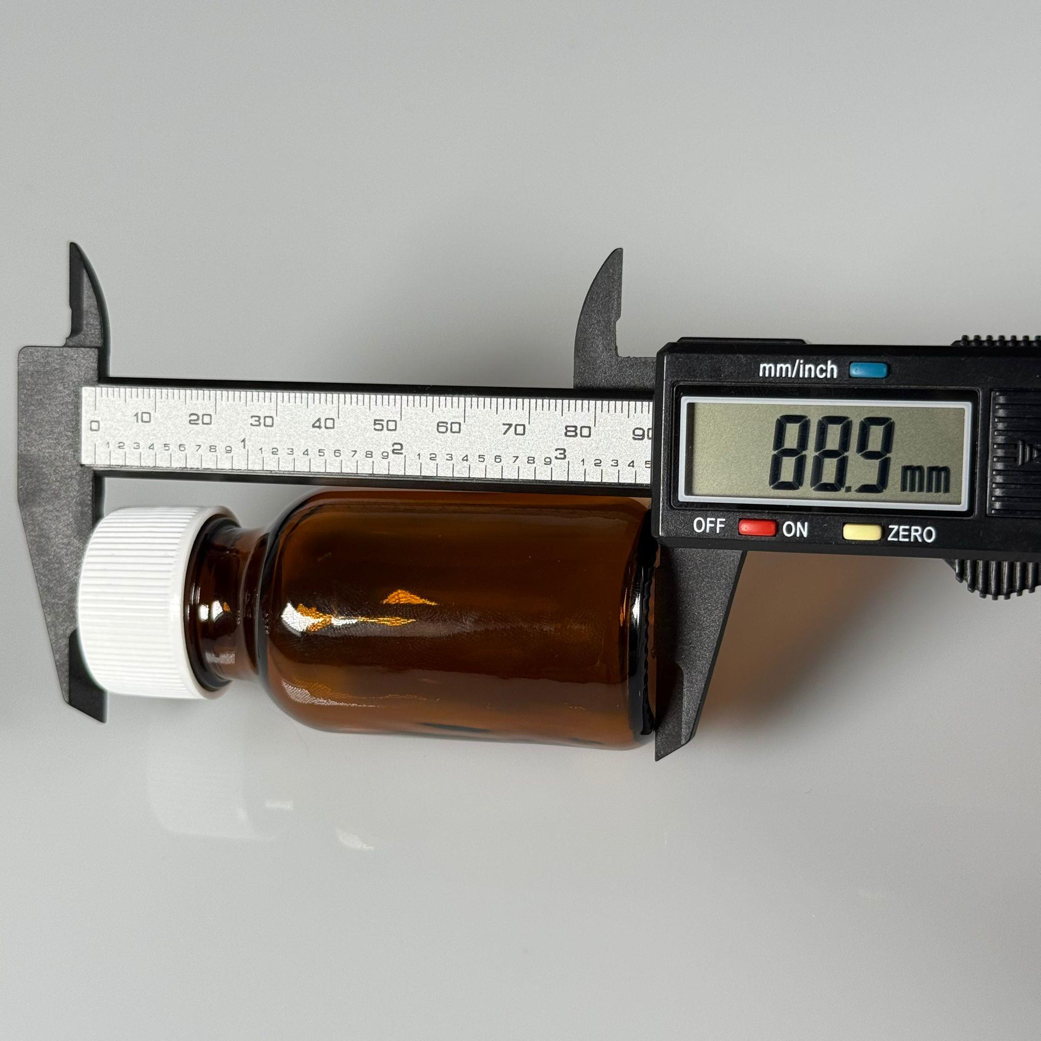 50 ML DOLUMU KOLAY, GENİŞ AĞIZLI İÇTEN DAMLALIKLI ŞİŞE (28 MM AĞIZ)  - 50 CC BEYAZ CONTALI KAPAKLI İÇTEN DAMLALIKLI CAM ECZA ŞİŞESİ - AMBER KAHVERENGİ