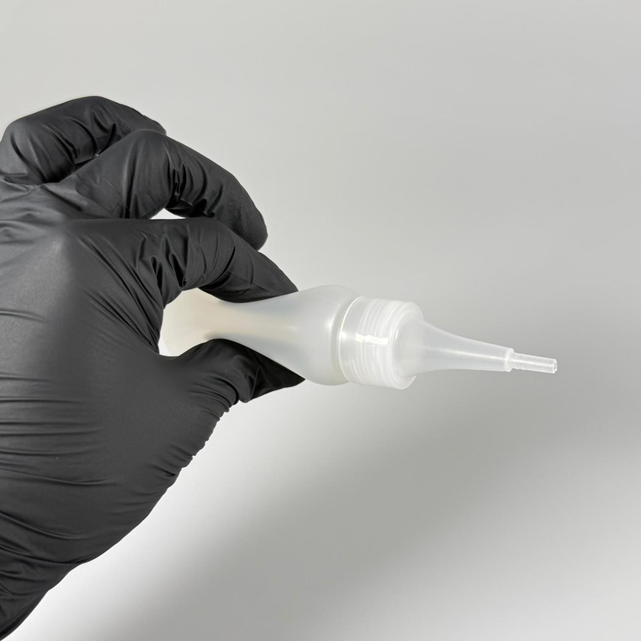 50 ML SIKILABİLİR YUMUŞAK POLİETİLEN PE PLASTİK ŞİŞE - ŞEFFAF SİVRİ AKITICI KAPAKLI - 50 cc sos, yağ, kartuş, mürekkep vb için boş şişeler