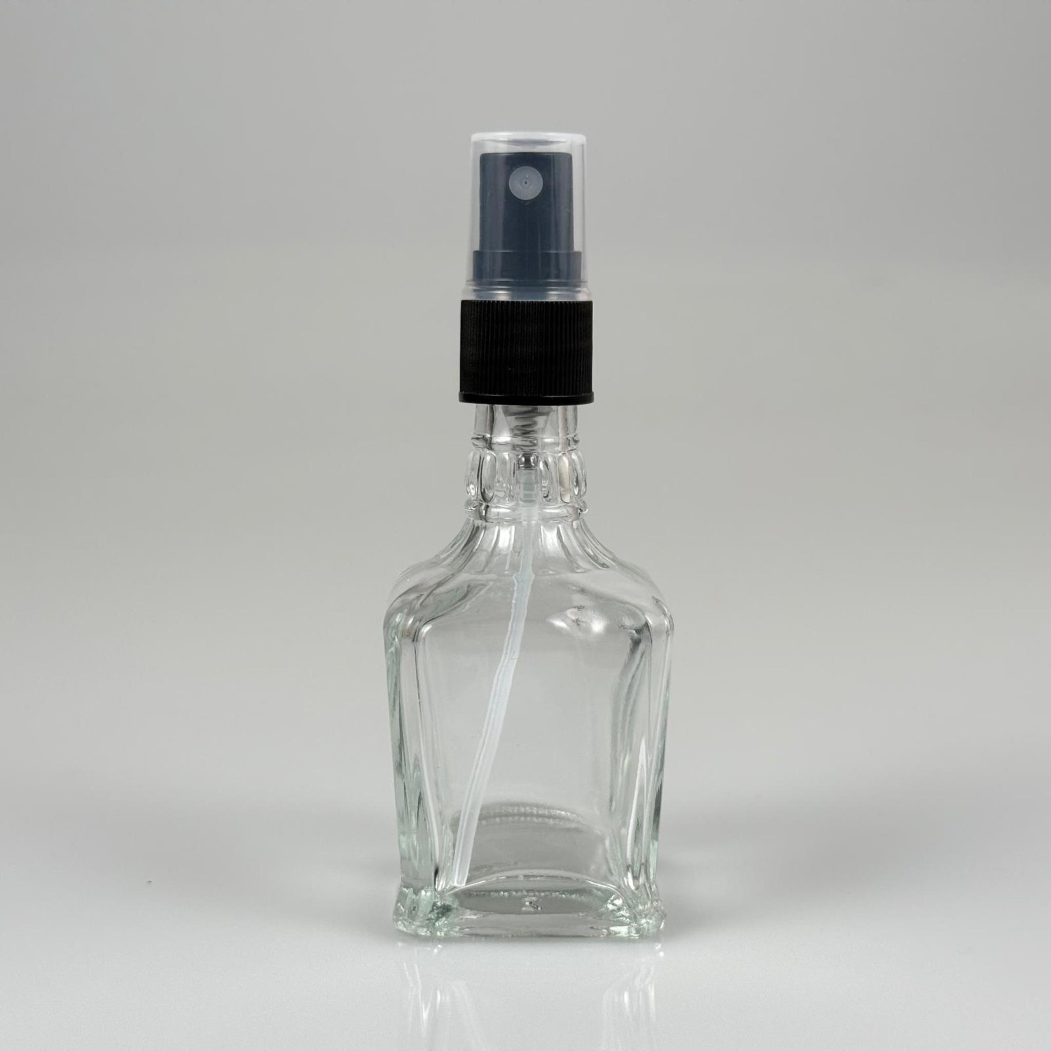 50 CC BOĞAZLI KONİK CAM ŞİŞE - SİYAH SPREYLİ PARFÜM KOLONYA ŞİŞESİ TAKIM - 50 ML PRESTİJLİ ŞİŞE