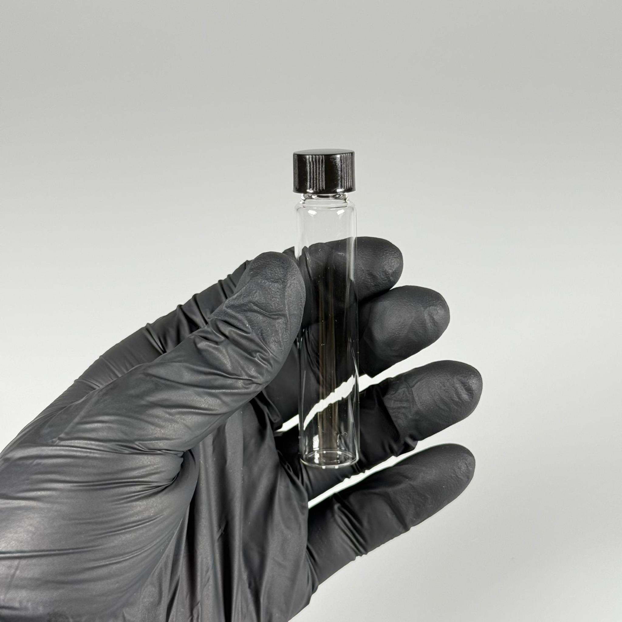 10 CC ŞEFFAF CAM ŞİŞE - SİYAH KAPAKLI - 10 ML KAPAKLI CAM ŞİŞE