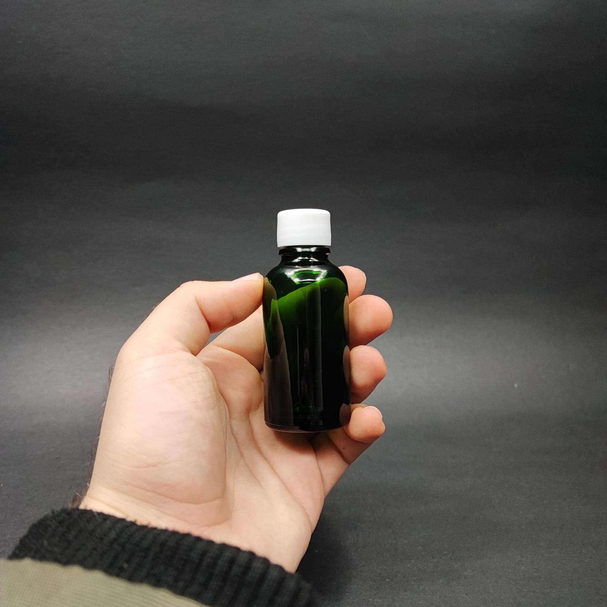30 CC YEŞİL CAM ŞİŞE + KENDİNDEN CONTALI SIZDIRMAZ BEYAZ KAPAK - 30 ML KAPAKLI CAM ŞİŞE