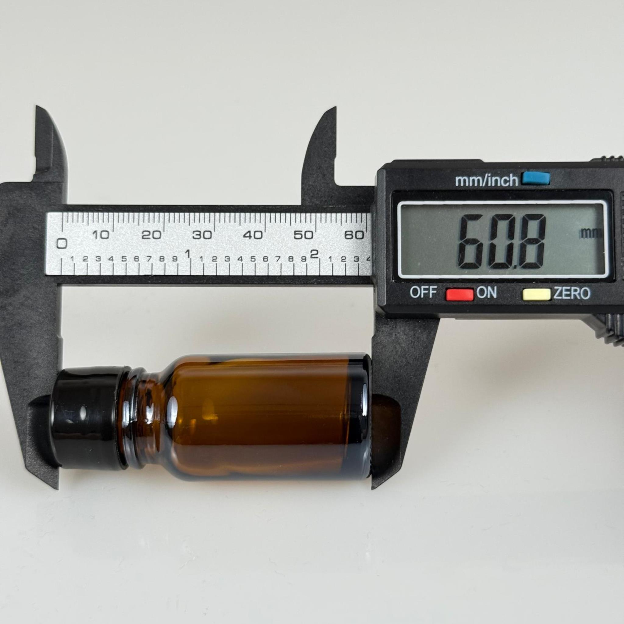 10 ML AMBER CAM ŞİŞE + CONTALI SİYAH KAPAK - 10 CC KAPAKLI CAM ŞİŞE