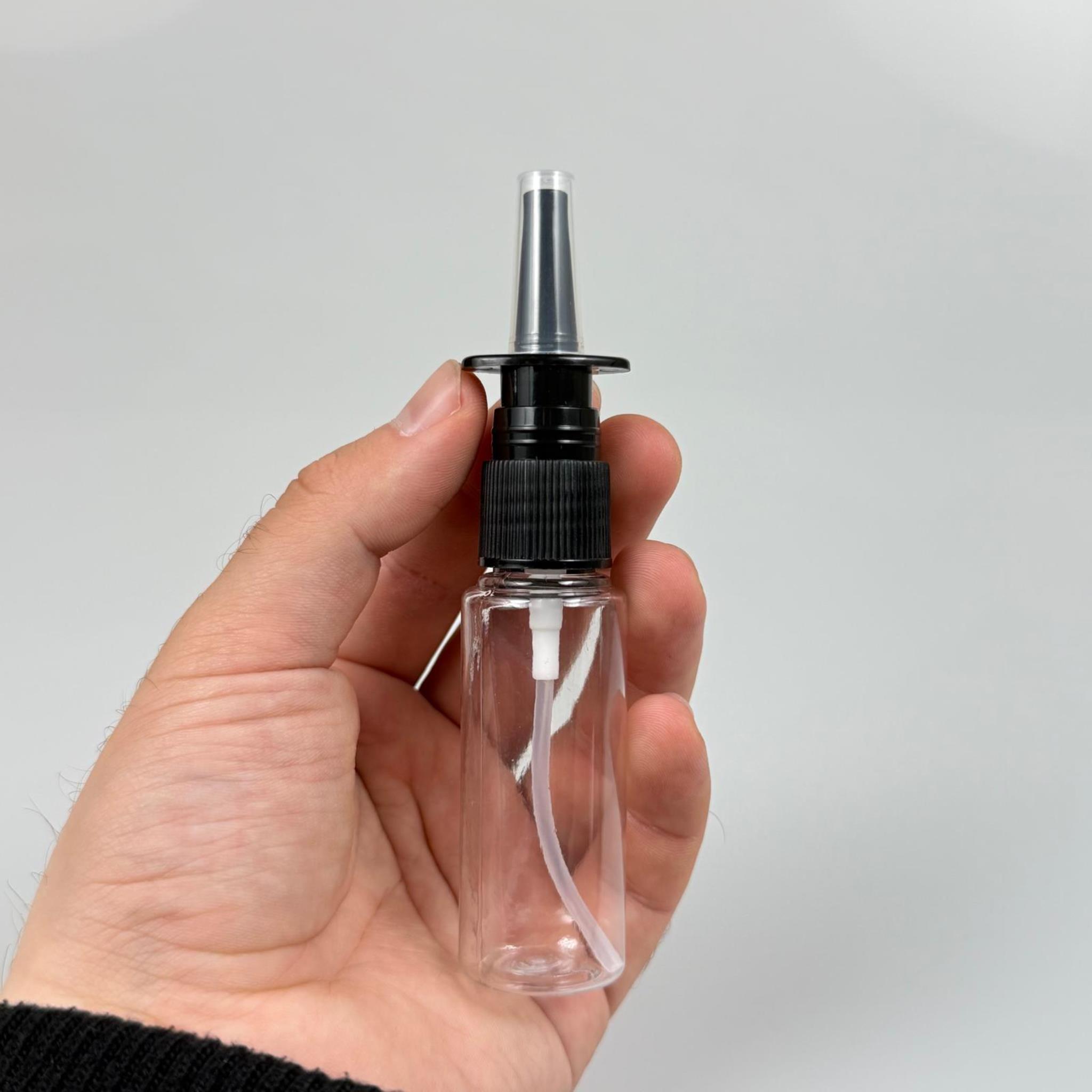 30 CC ŞEFFAF PET ŞİŞE- SİYAH NAZAL BURUN SPREYLİ 30 ML PLASTİK ŞİŞE
