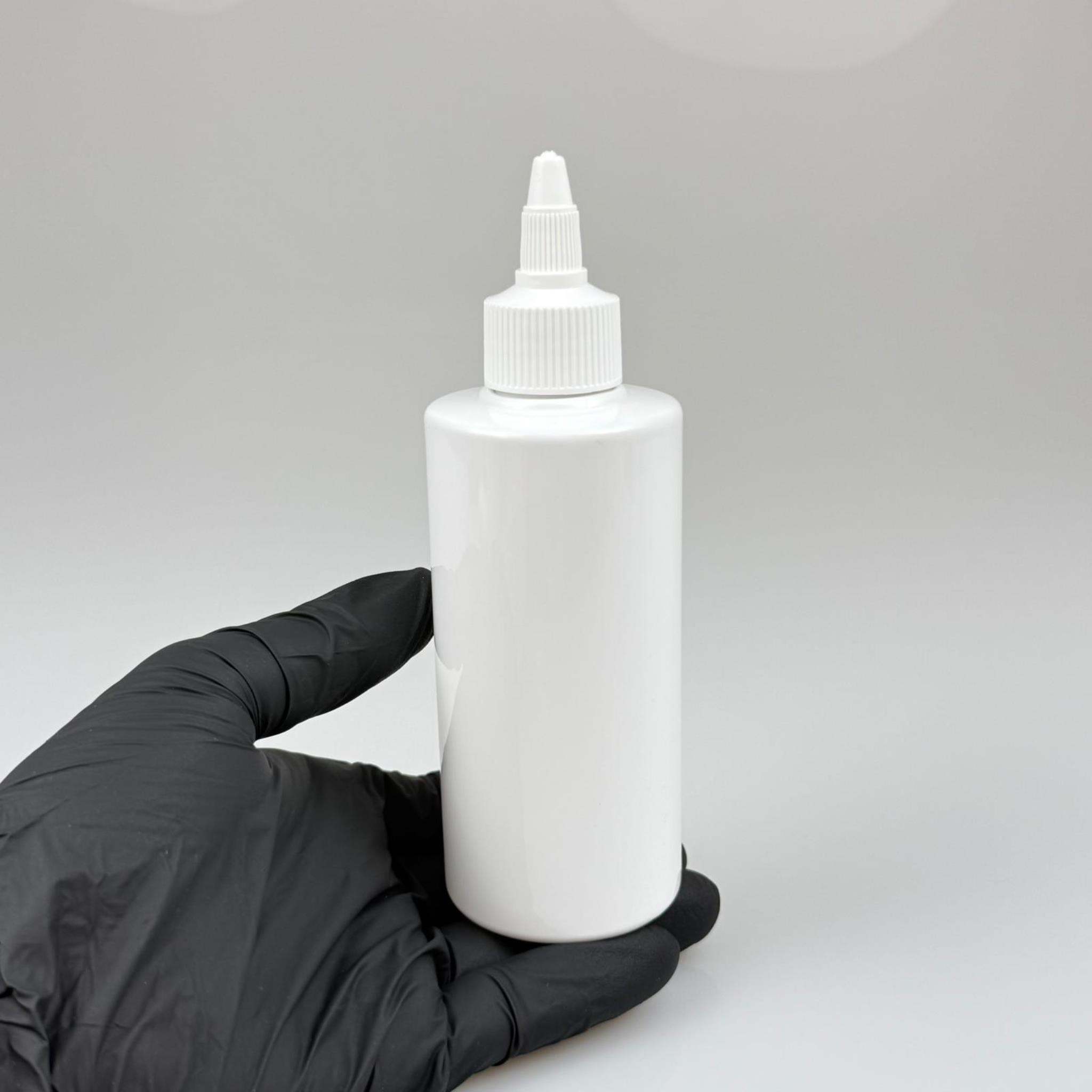 YAĞ, SOS, ACI SOS, SİRKE, SRIRACHA, MÜREKKEP, TUTKAL AKITICI VB BOŞ ŞİŞELERİ - BEYAZ SİVRİ TWİST AKITICI KAPAK + 200 ML BEYAZ KÜT PET PLASTİK ŞİŞE TAKIM