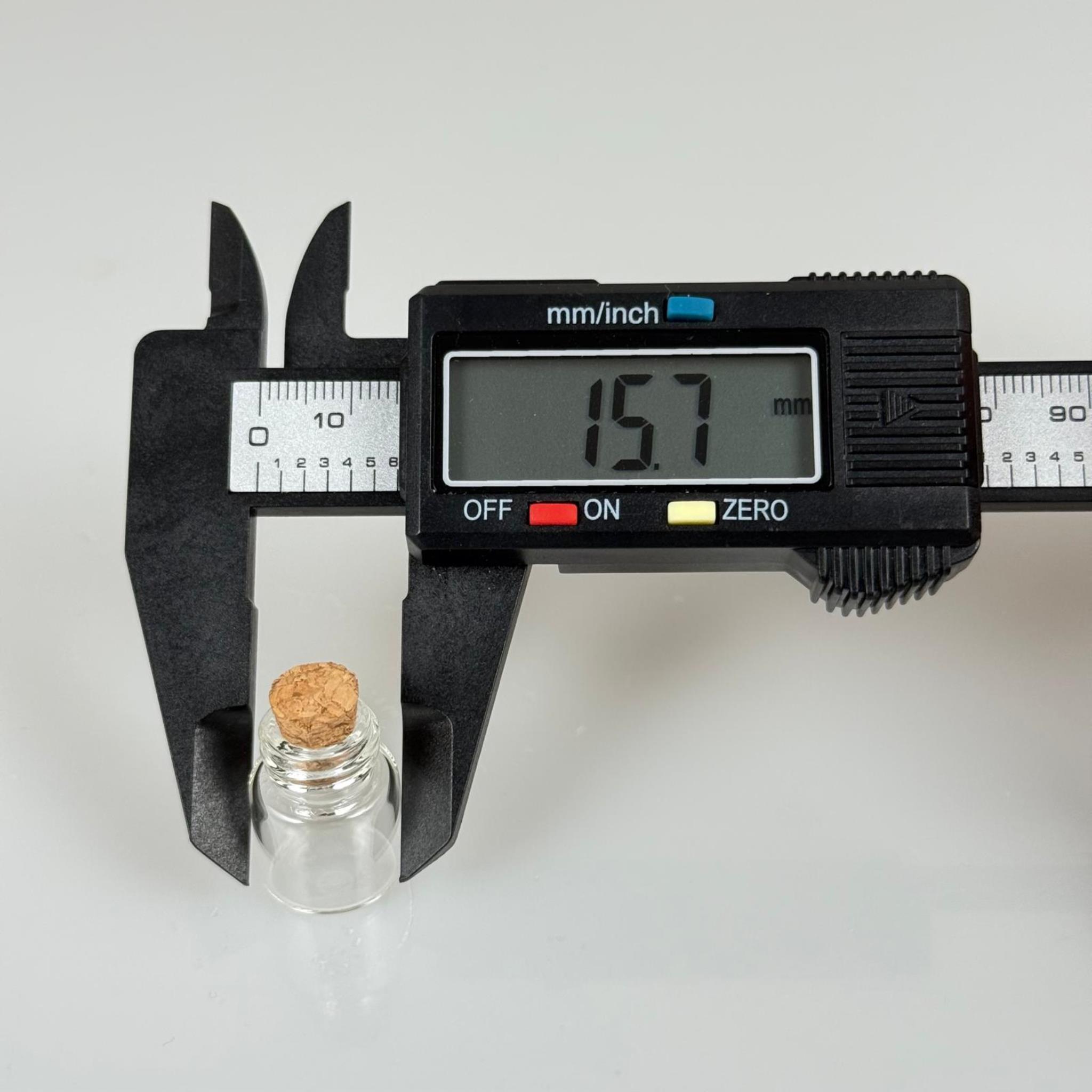 1 CC MANTAR TIPALI CAM ŞİŞE - ŞEFFAF 1 ML MANTARLI MİNİ CAM ŞİŞE