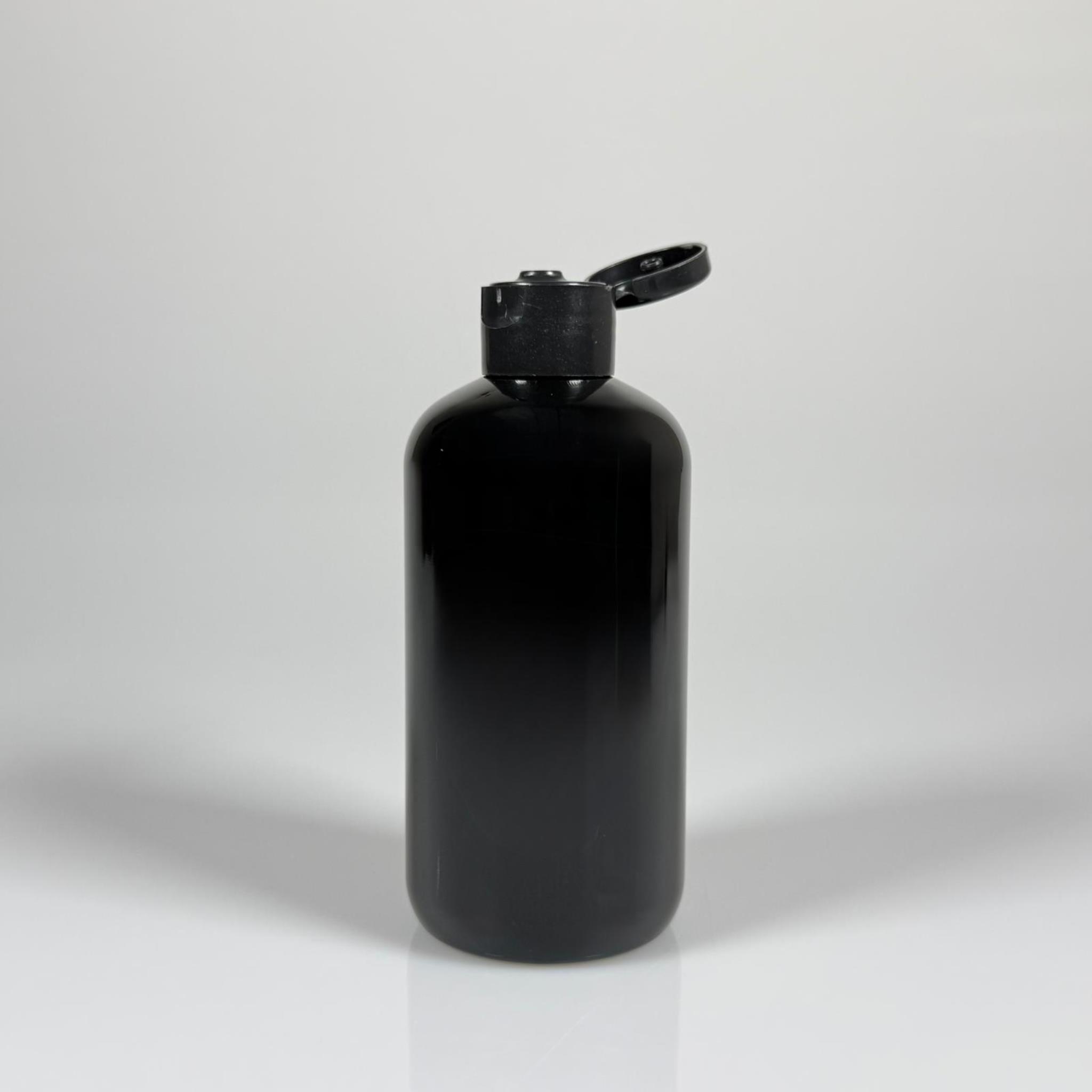 250 CC SİYAH PLASTİK ŞİŞE ZEYNEP MODEL - SİYAH FLİPTOP AKITICILI KAPAKLI - 250 ML TOMBUL PET ŞİŞE