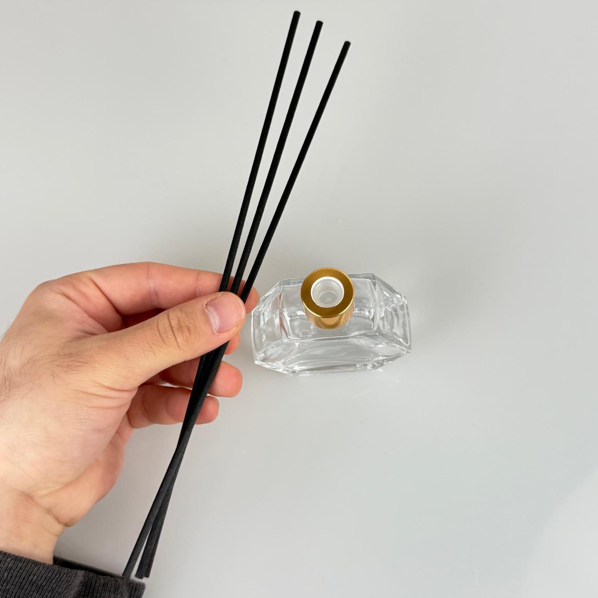 ALTIGEN MODEL CAM BAMBU ODA KOKUSU ŞİŞESİ + METAL GOLD KAPAK + TIPA + 3 ADET FİBER BAMBU ÇUBUK - 50 ML SET TAKIM - HEDİYELİK PROMOSYON DİFFUSER ŞİŞELERİ