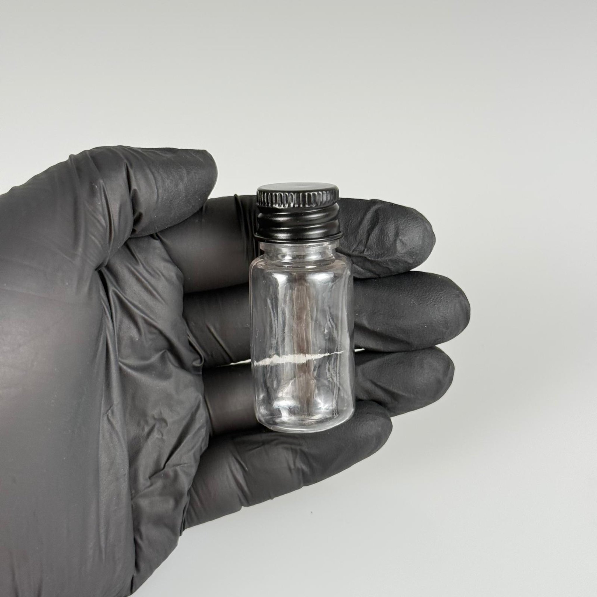10 CC ŞEFFAF PET SHOT ŞİŞE - KÖPÜK CONTALI SİYAH ALÜMİNYUM METAL KAPAKLI + KÖR TIPALI TAKIM - 10 ML PLASTİK ŞİŞE