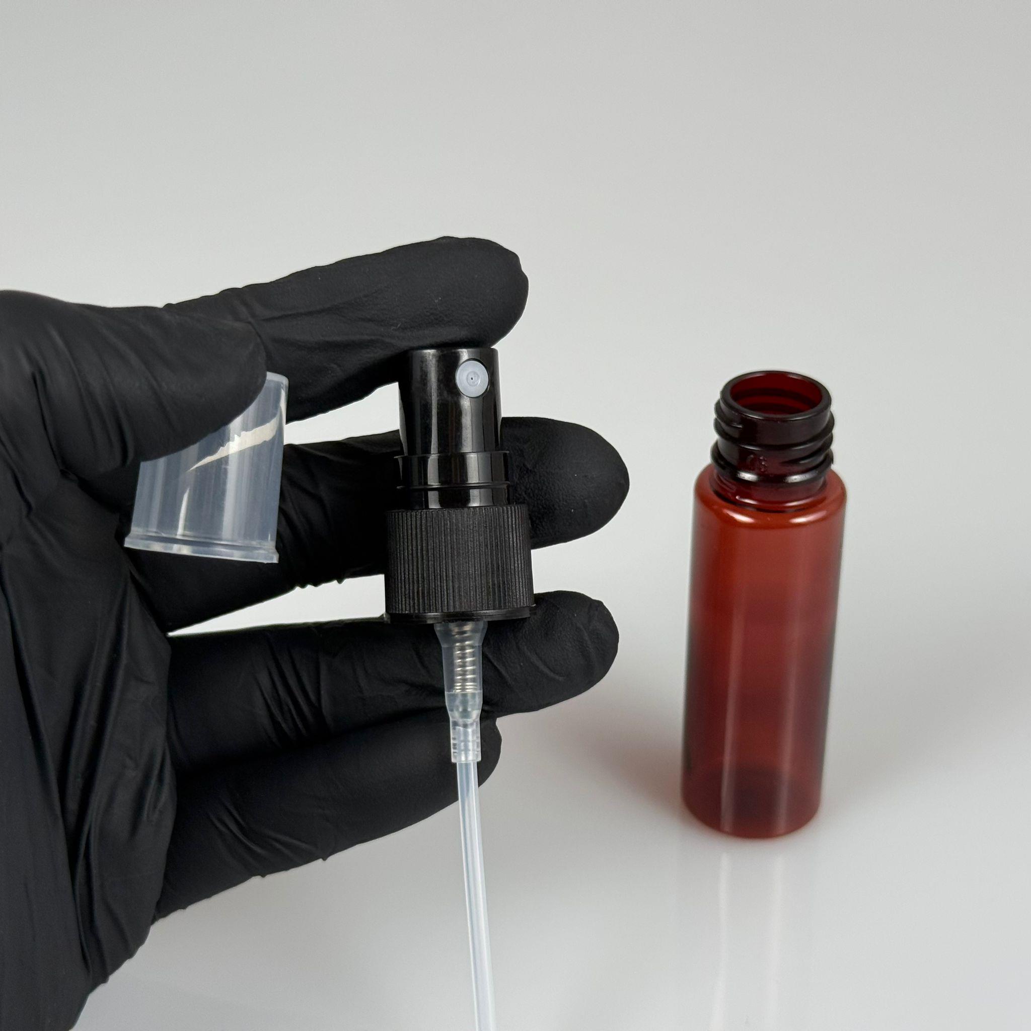 20 CC AMBER PET ŞİŞE - SİYAH SPREYLİ TESTER 20 ML PLASTİK ŞİŞE