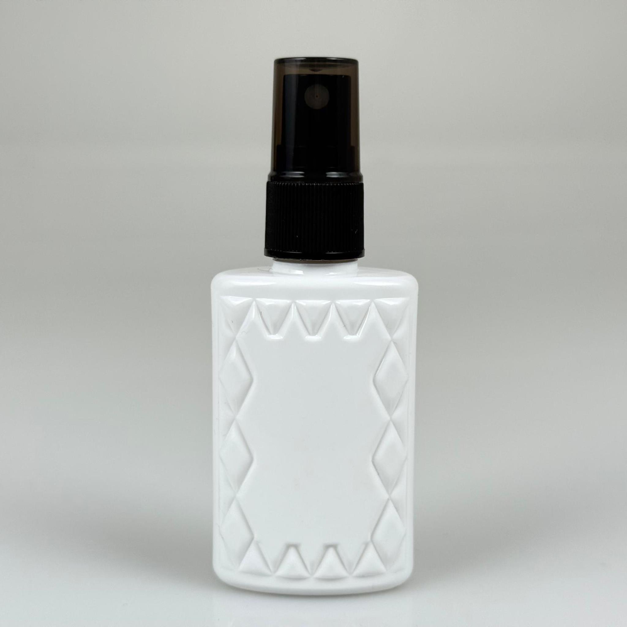 50 CC BEYAZ PET KÖŞELİ PARFÜM ŞİŞESİ  - SİYAH SPREYLİ - 50 ML PLASTİK PARFÜM - KOLONYA ŞİŞESİ