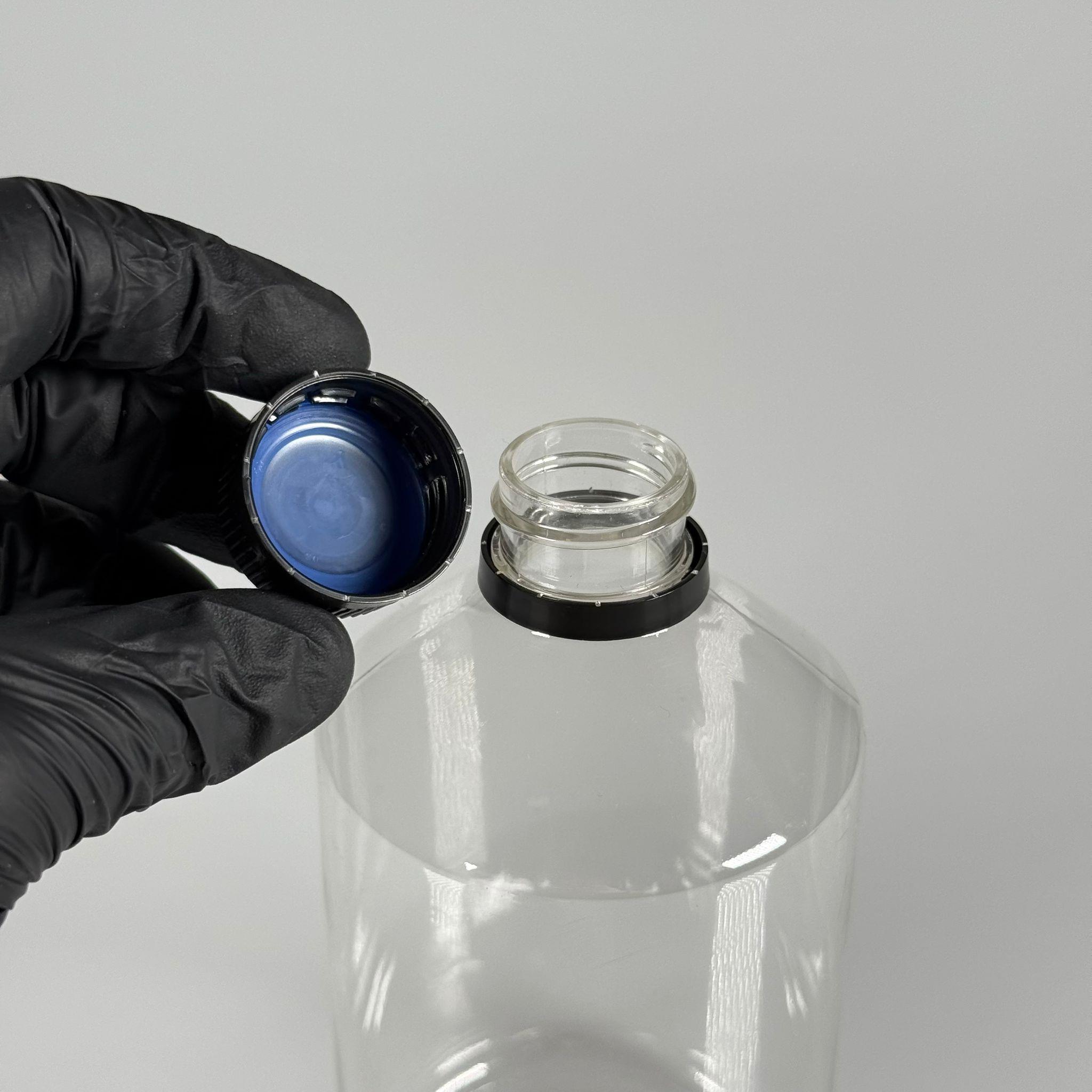 500 CC KÜT BOYUNLU ŞEFFAF PET ŞİŞE  - SİYAH KİLİTLİ KAPAKLI - 500 ML KALIN PET ŞİŞE