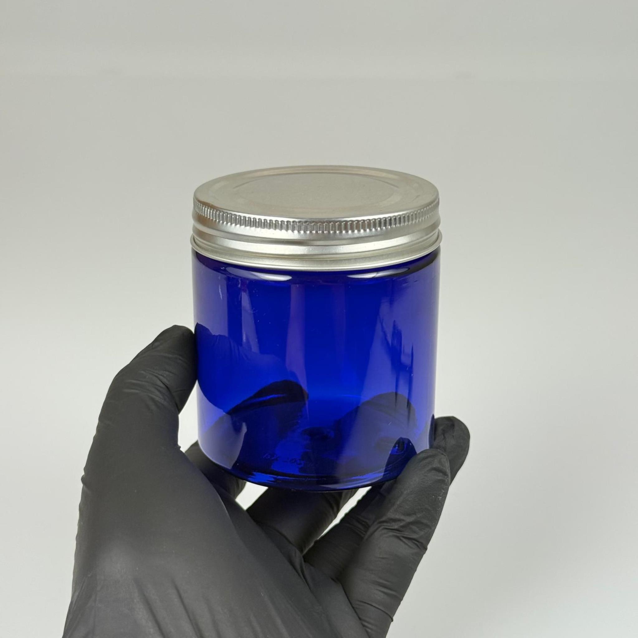 250 ML SERT PET KAVANOZ + GÜMÜŞ METAL KAPAK + İÇ TIPA - 250 CC KALIN MAVİ PLASTİK KAVANOZ GÜMÜŞ METAL KAPAKLI İÇ TIPALI TAKIM - KREM KAVANOZLARI