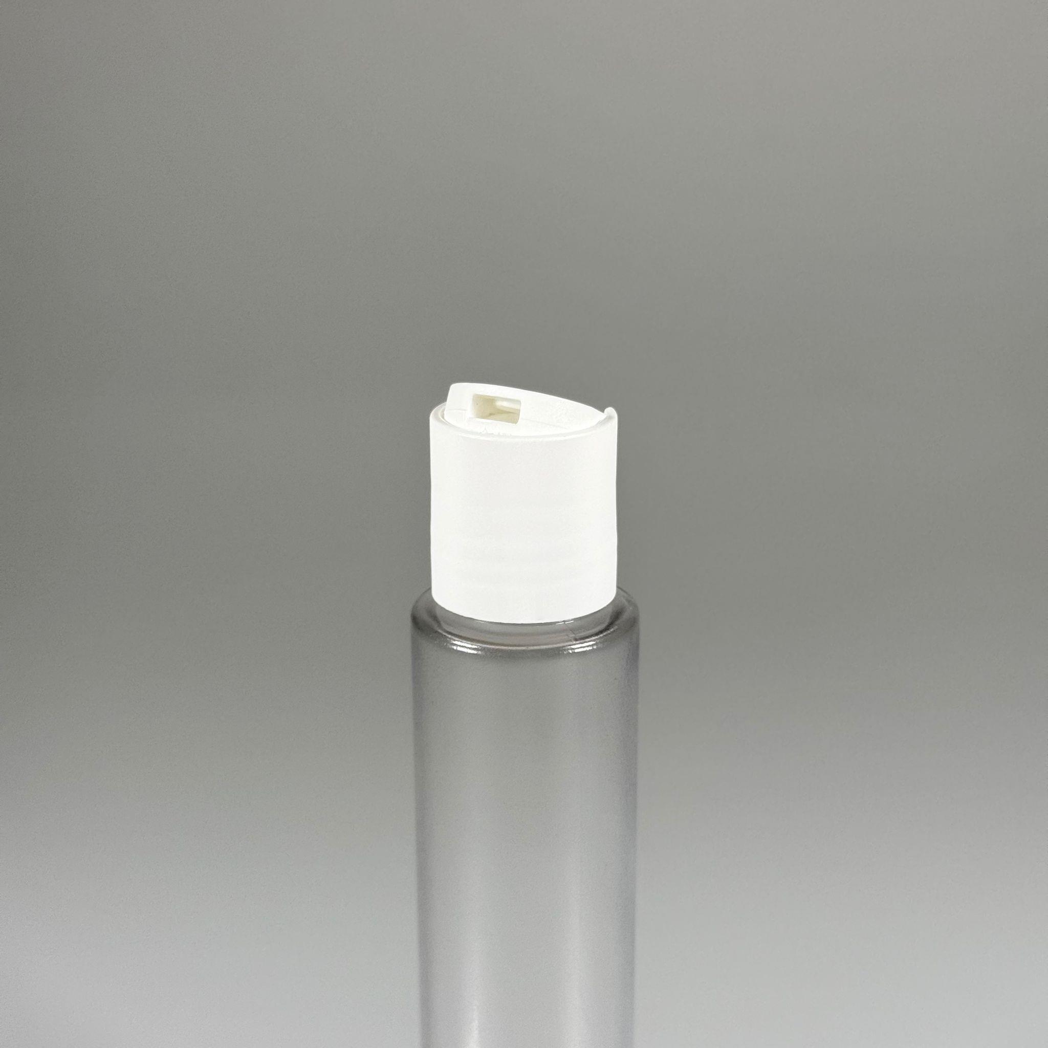 100 CC UZUN SİLİNDİR BUĞULU PET ŞİŞE (24 GR) - BEYAZ DİSKTOP AKITICI ŞAMPUAN KAPAKLI - 100 ML BİBERİYE SUYU, LAVANTA YAĞI, SAÇ SERUM, TONİK VB İÇİN PLASTİK KOZMETİK AMBALAJLARI