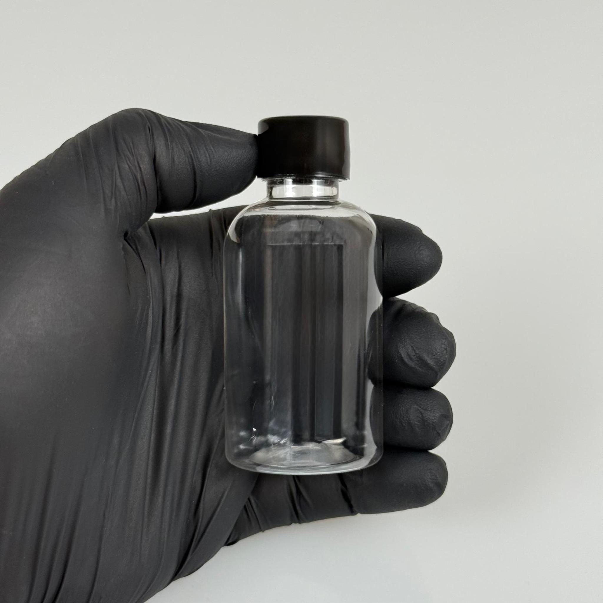 50 ML CONTALI KAPAKLI PET ŞİŞE - 50 CC SİYAH KAPAKLI TOMBUL PLASTİK ŞİŞE