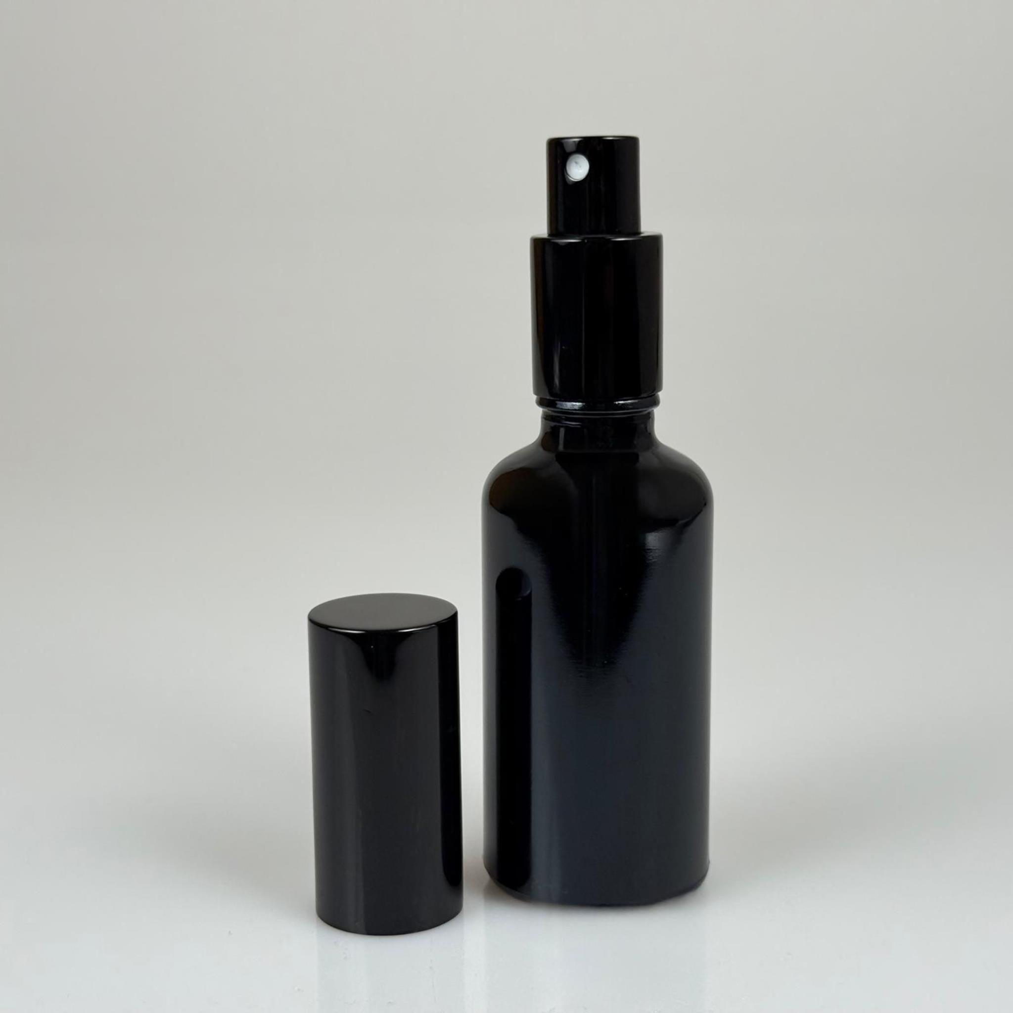 50 ML LÜKS VİDALI VALF ÇEVİRME PARFÜM ŞİŞELERİ - 50 CC SİYAH CAM ŞİŞE - SİYAH METAL SPREYLİ KAPAKLI SET