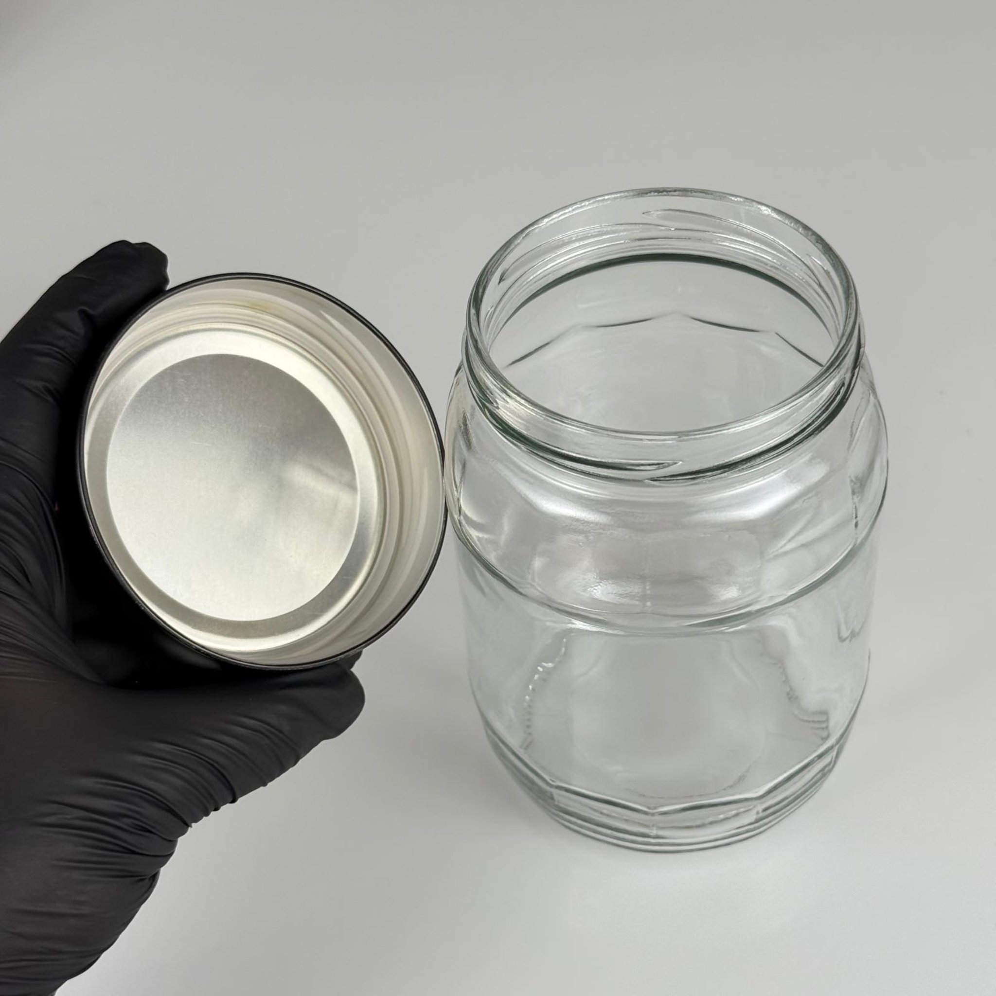 720 CC FIÇI CAM KAVANOZ - AKILLI SİYAH DERİN METAL KAPAKLI - 720 ML BAL KAVANOZU