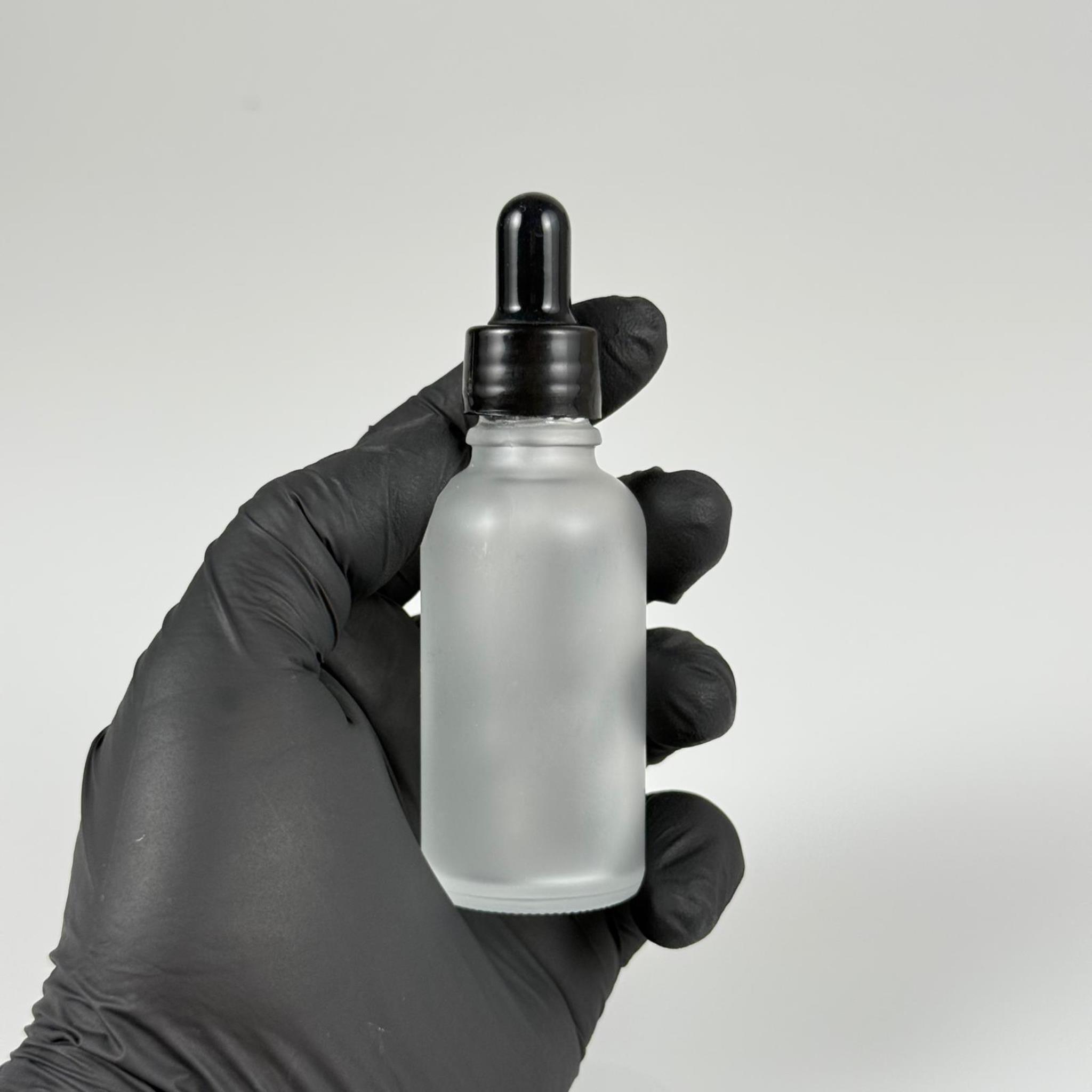 30 CC BUZLU CAM DAMLALIKLI ŞİŞE - SİYAH EMZİK + SİYAH DÜZ KAPAK + CAM PİPET TAKIM - 30 ML BUZLU DAMLALIKLI ŞİŞE SETİ