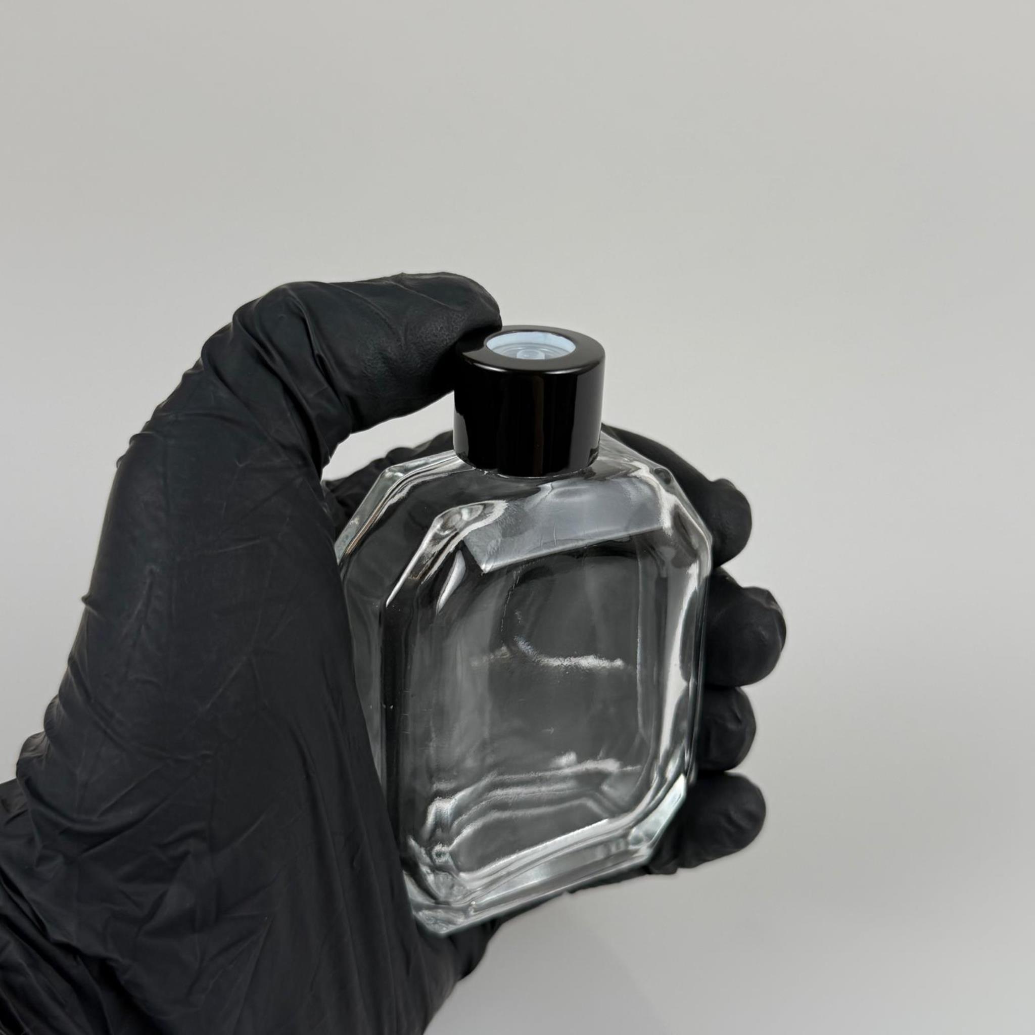 KAZABLANKA MODEL CAM KOLONYA ŞİŞESİ + METAL SİYAH KAPAK + TIPA - 50 ML - HEDİYELİK KOLONYA ŞİŞELERİ
