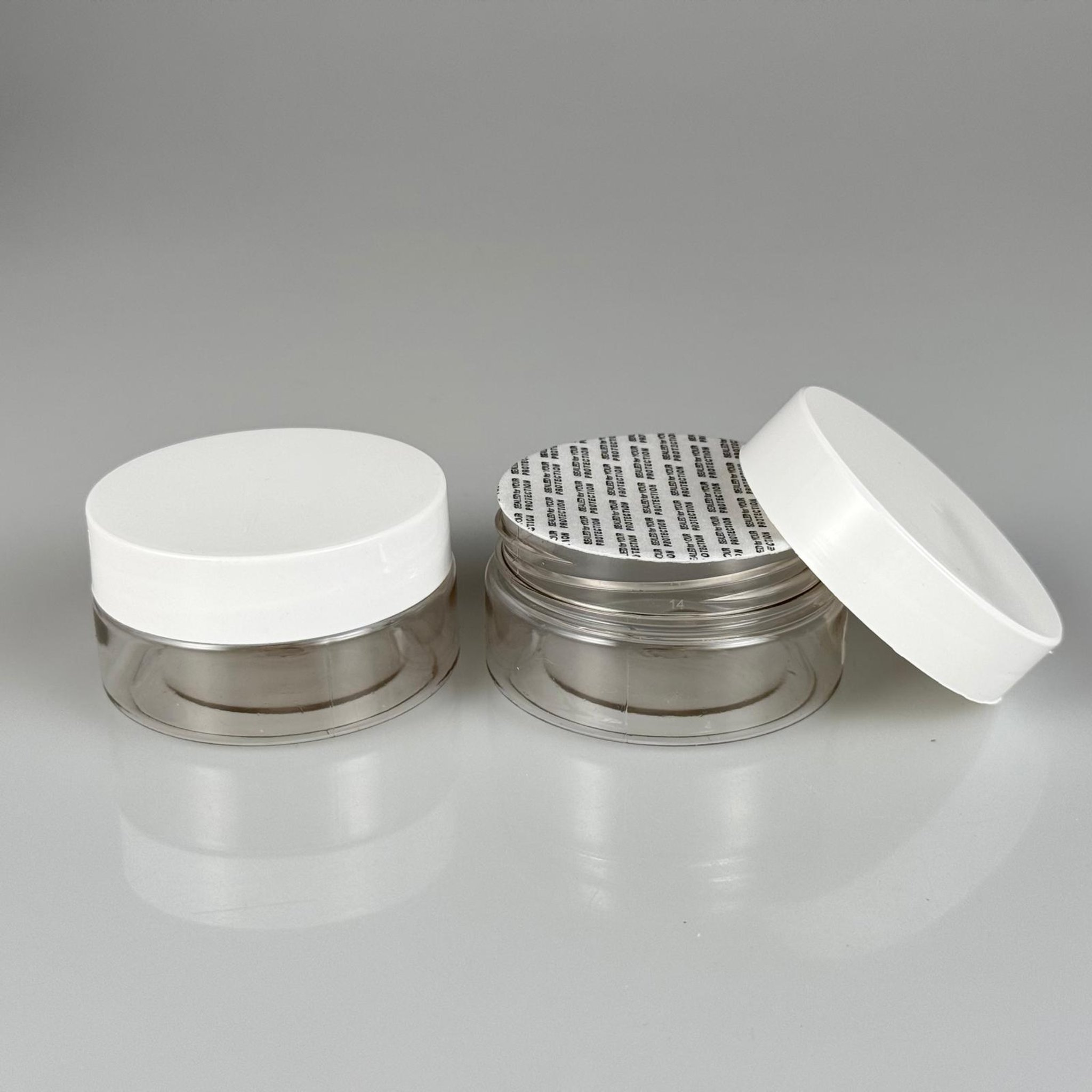 50 CC PET KAVANOZ- BEYAZ KAPAKLI + KENDİNDEN YAPIŞKANLI CONTALI (SIZDIRMAZLIK SAĞLAR) - 50 ML PLASTİK KAVANOZ - KREM KAVANOZU