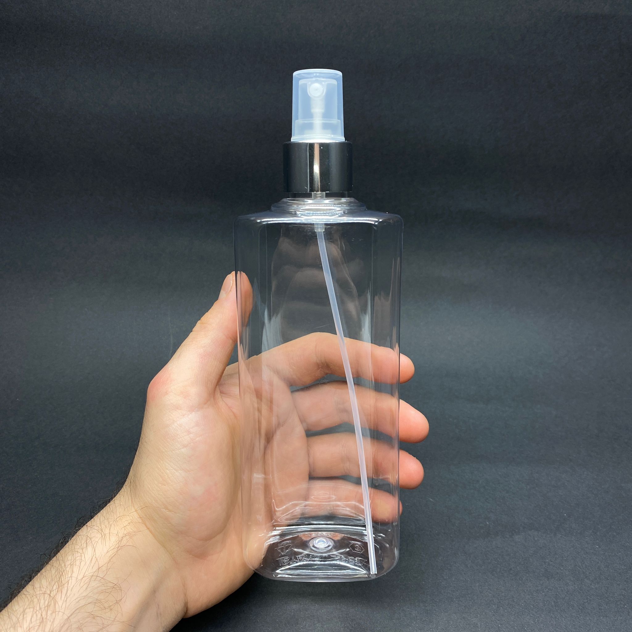 400 CC YASSI MODEL PET ŞİŞE -GÜMÜŞ SPREYLİ - 400 ML PLASTİK SPREYLİ ŞİŞE