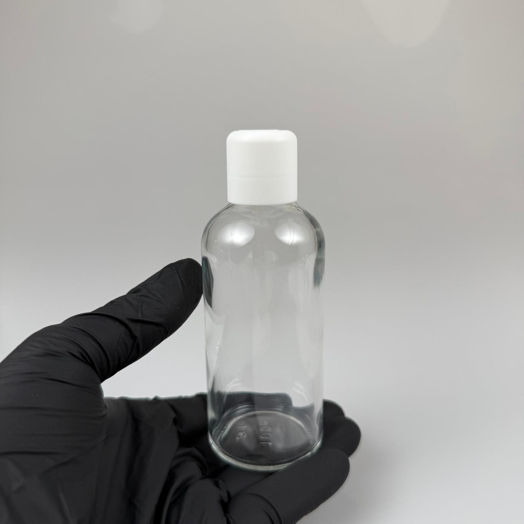 100 CC ŞEFFAF CAM ŞİŞE + İÇTEN DAMLALIKLI ÇOCUK KİLİTLİ BEYAZ KAPAK - SAYDAM 100 ML KİLİT KAPAKLI DAMLATMALI ŞİŞE