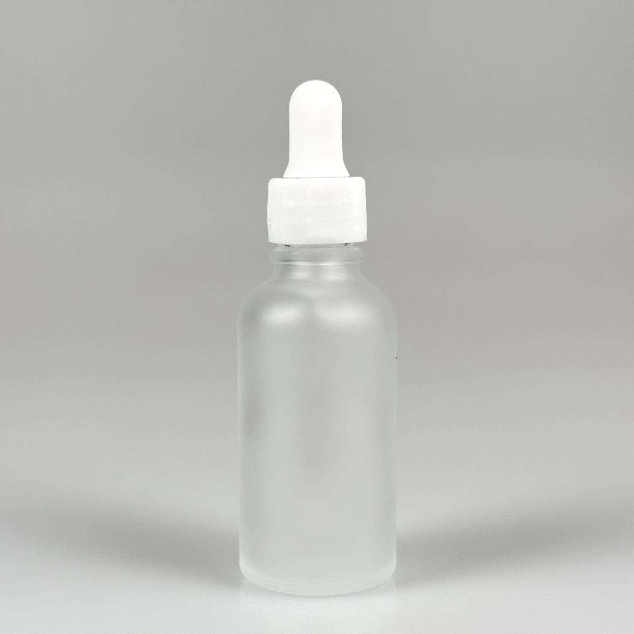 30 CC BUZLU CAM DAMLALIKLI ŞİŞE - BEYAZ EMZİK + BEYAZ DÜZ KAPAK + CAM PİPET TAKIM - 30 ML BUZLU DAMLALIKLI ŞİŞE SETİ