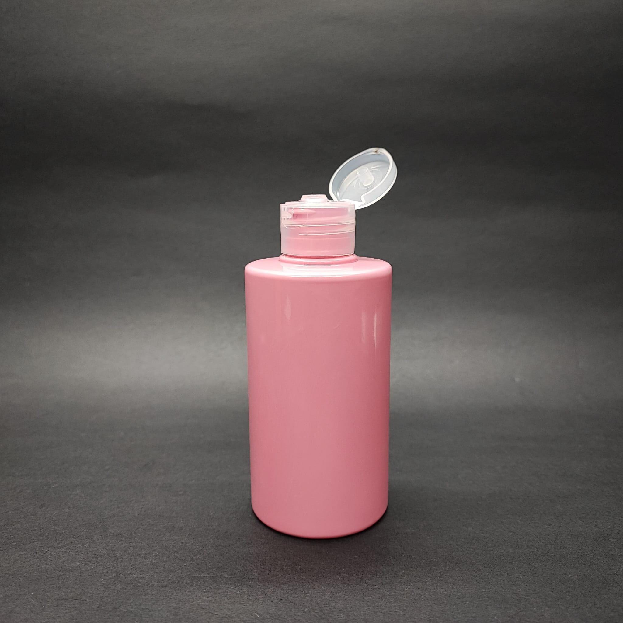 200 CC KÜT BOYUNLU SİLİNDİR PET ŞİŞE (24 GR) - ŞEFFAF FLİPTOP KAPAKLI - 200 ML PLASTİK ŞİŞE - PEMBE