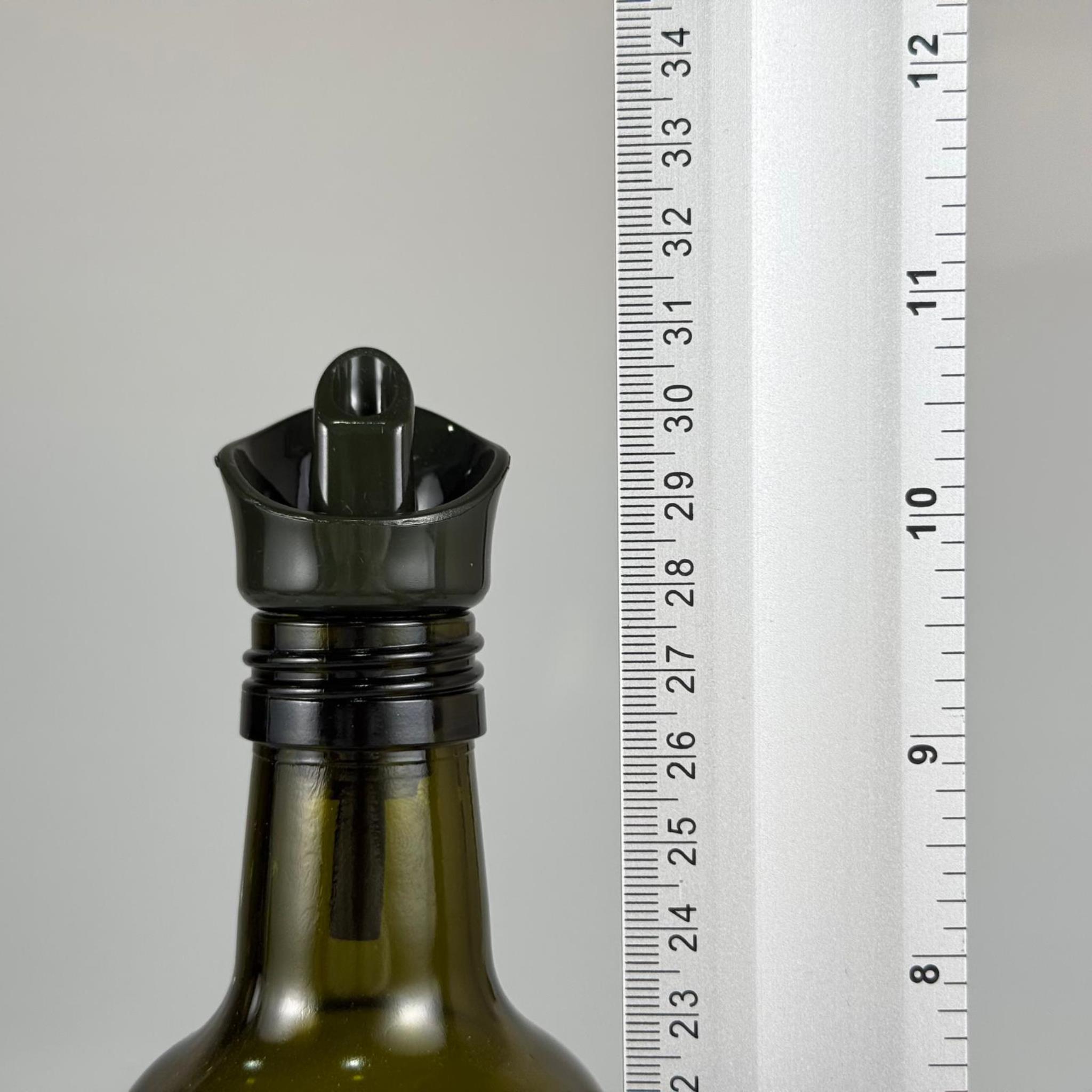 Akıtmaz Kapaklı Şık Cam Yağlık – Zeytinyağı ve Sirke İçin - Restoran Tipi 750 ML Yeşil Maraska Kare Yağdanlık Koyu Yeşil Akıtıcı Başlıklı
