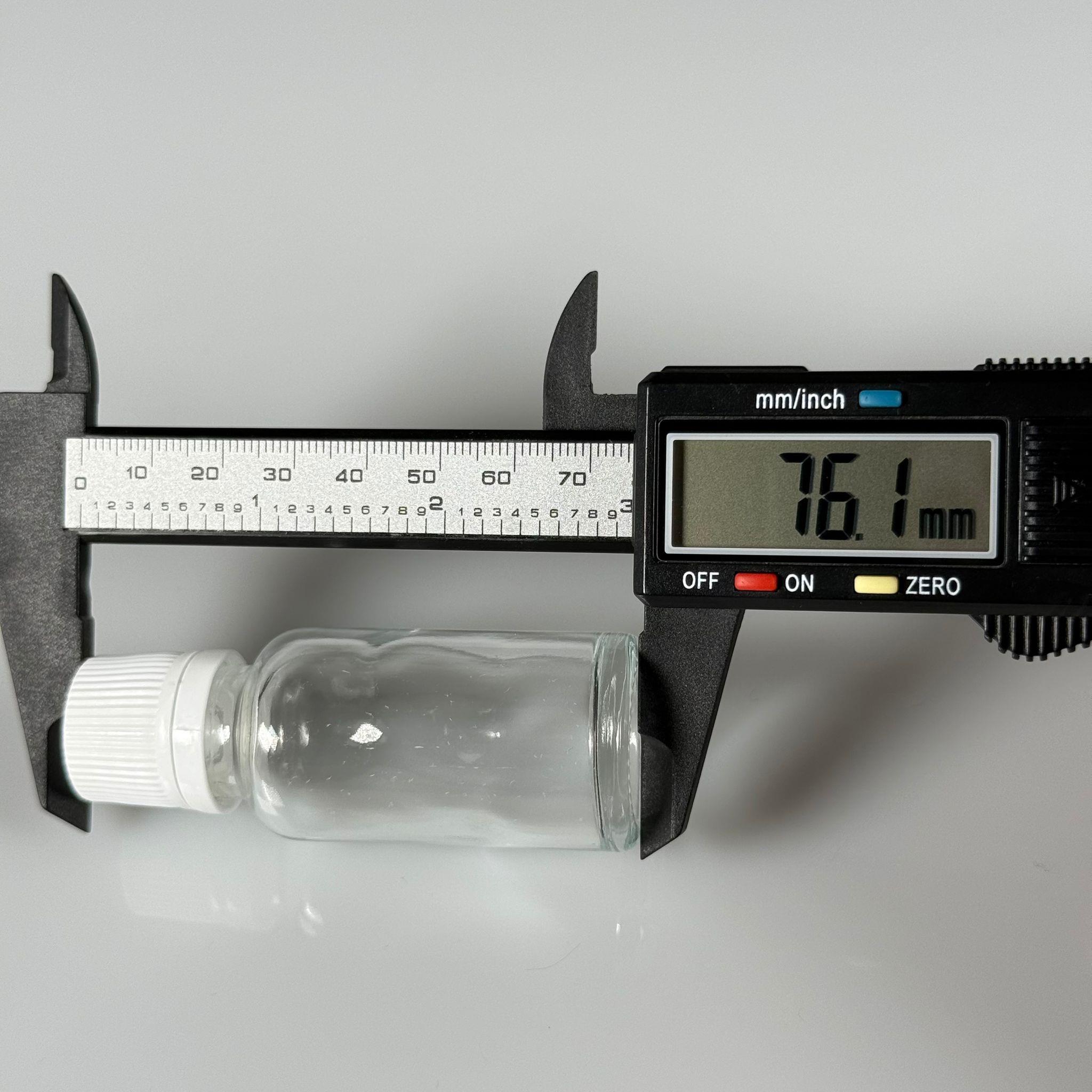 20 CC CAM ŞEFFAF KİLİTLİ, KENDİNDEN CONTALI BEYAZ KAPAKLI - 20 ML DAR AĞIZLI İLAÇ ŞİŞESİ