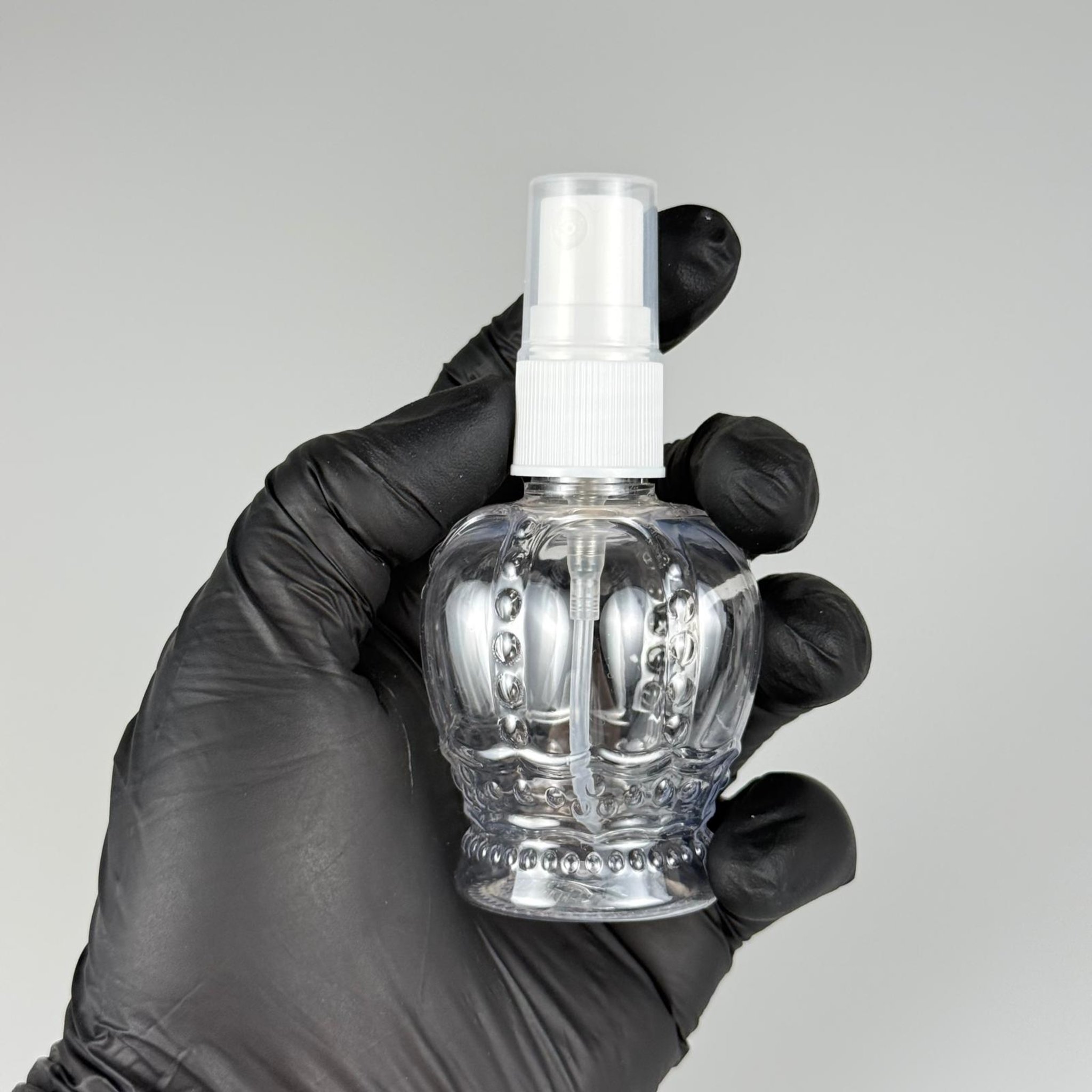 60 CC KRAL TACI MODEL SPREY KAPAKLI PET ŞİŞE - 60 ML PLASTİK ŞİŞE + KAPAKLI BEYAZ SPREY