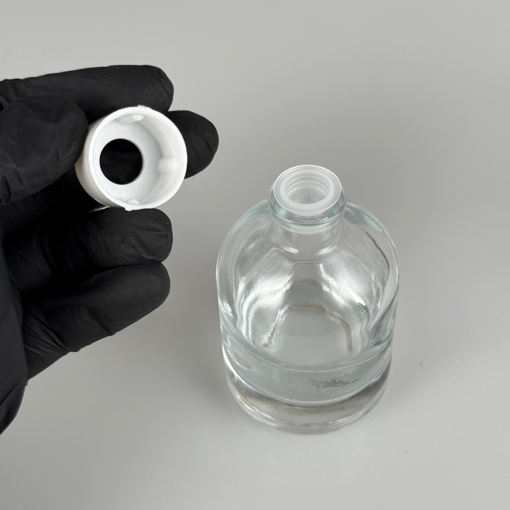 50 CC KALIN DİPLİ TOMBUL CAM ŞİŞE - 20 MM GEÇME AĞIZ + BEYAZ DİFFURSER ODA KOKUSU DELİKLİ KAPAK + TIPA TAKIM