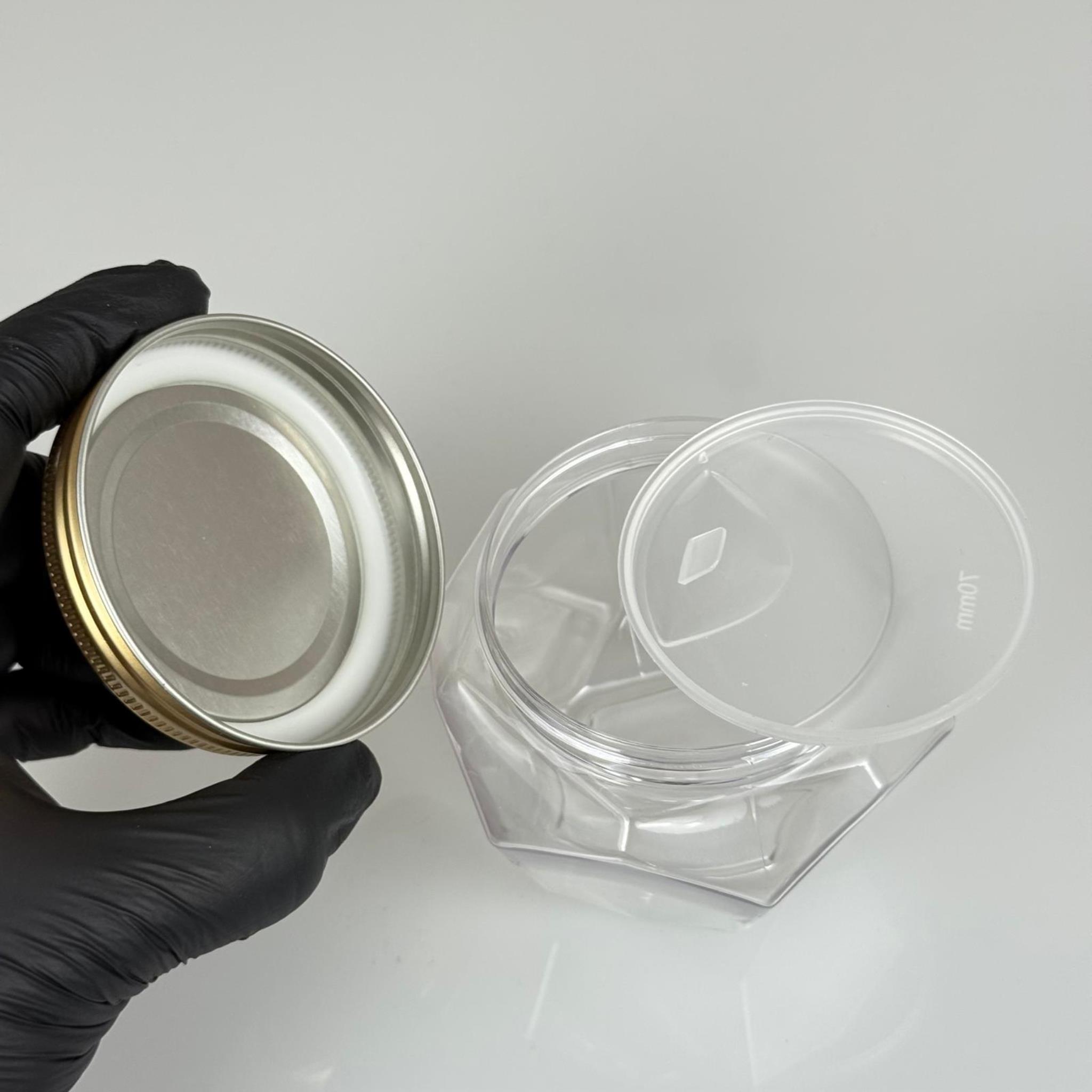 250 ML SERT PET ALTIGEN KAVANOZ + GOLD METAL KAPAK + İÇ TIPA - 250 CC KALIN ŞEFFAF PLASTİK KAVANOZ GOLD METAL KAPAKLI İÇ TIPALI TAKIM - KREM KAVANOZLARI