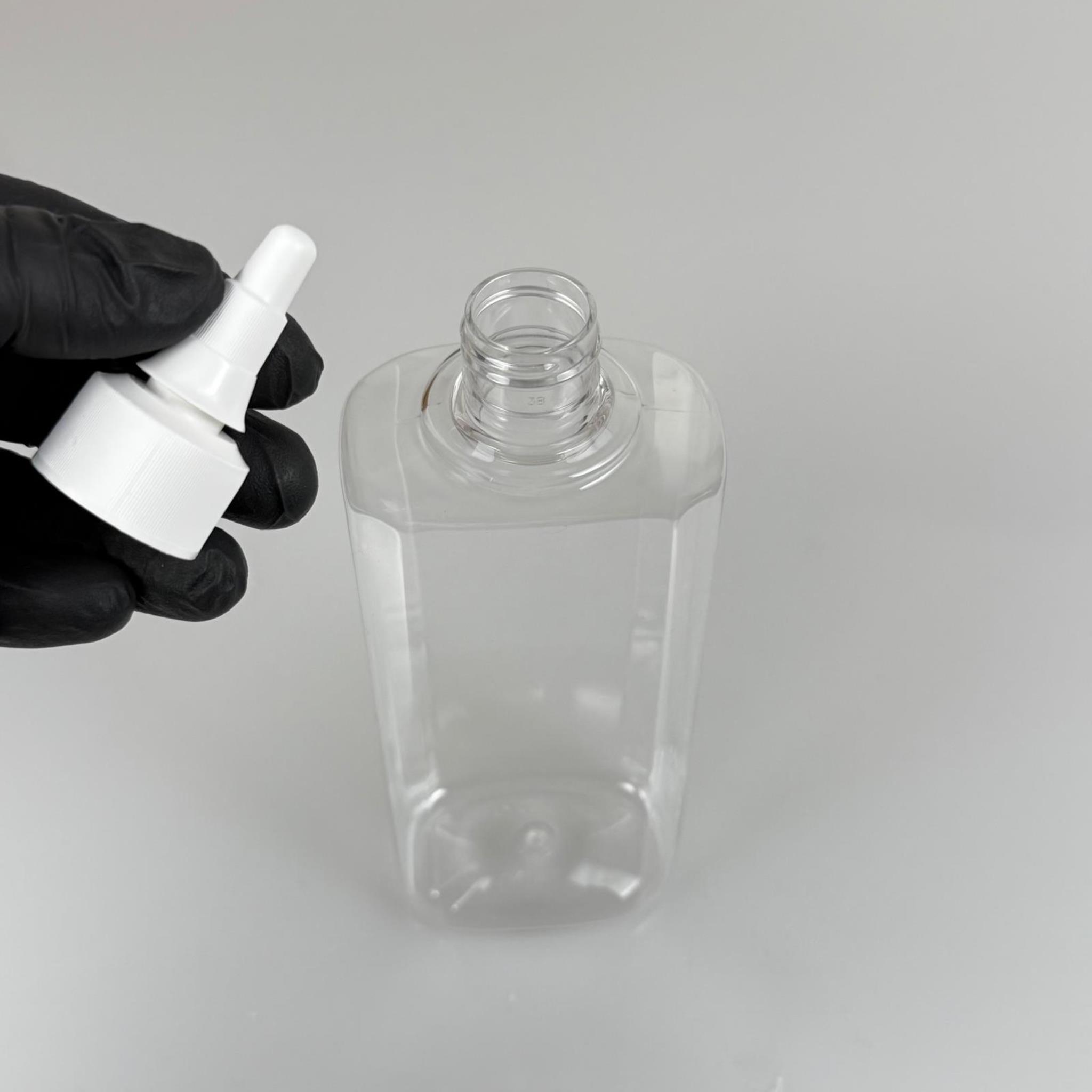 400 CC YASSI MODEL PET ŞİŞE - BEYAZ ASANSÖR KAPAKLI - 400 ML AKITICILI PLASTİK ŞİŞE