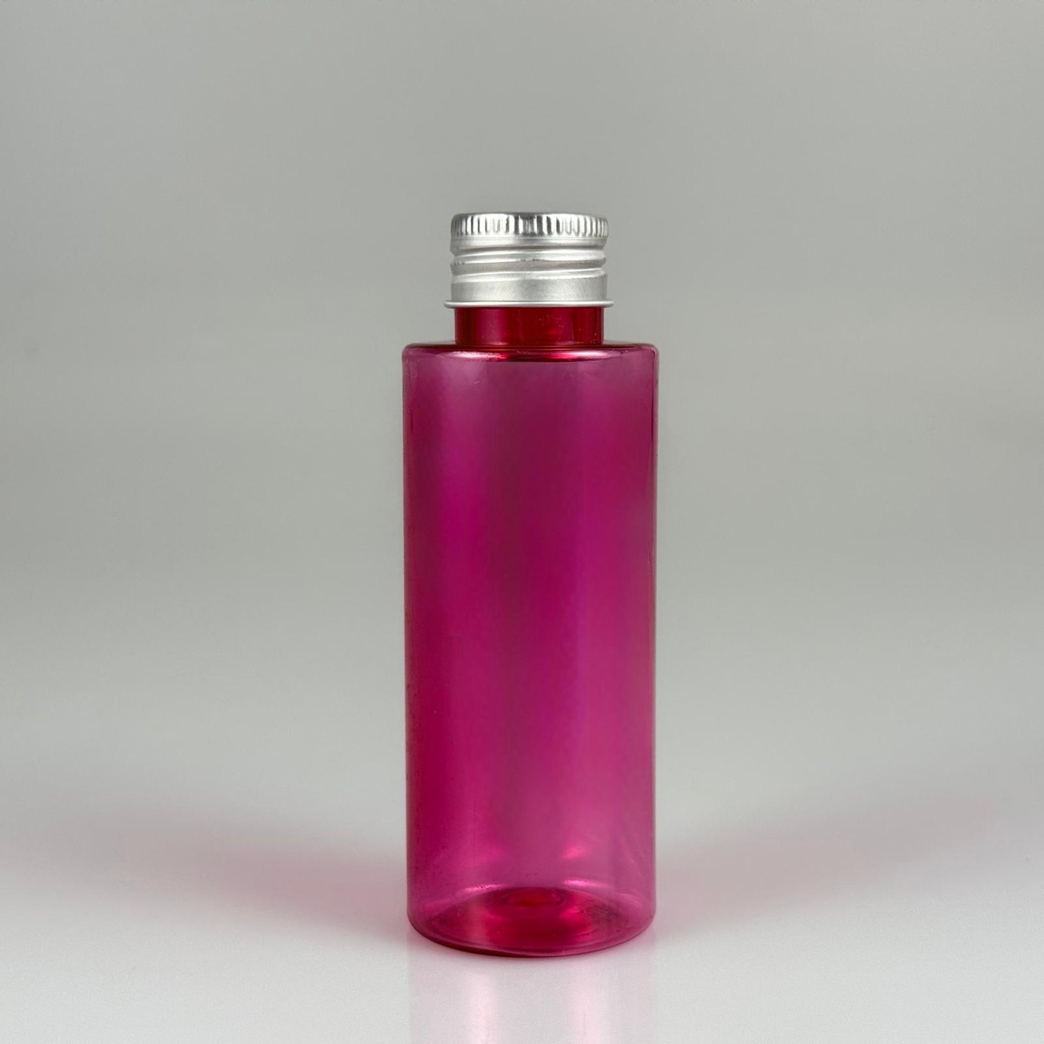 100 CC PEMBE SİLİNDİR KESKİN KÜT MODEL SERT PET ŞİŞE (17 GR - 24 AĞIZ ) + KÖPÜK CONTALI GÜMÜŞ METAL ALÜMİNYUM KAPAK TAKIM - 100 ML KAPAKLI PEMBE PET ŞİŞELER