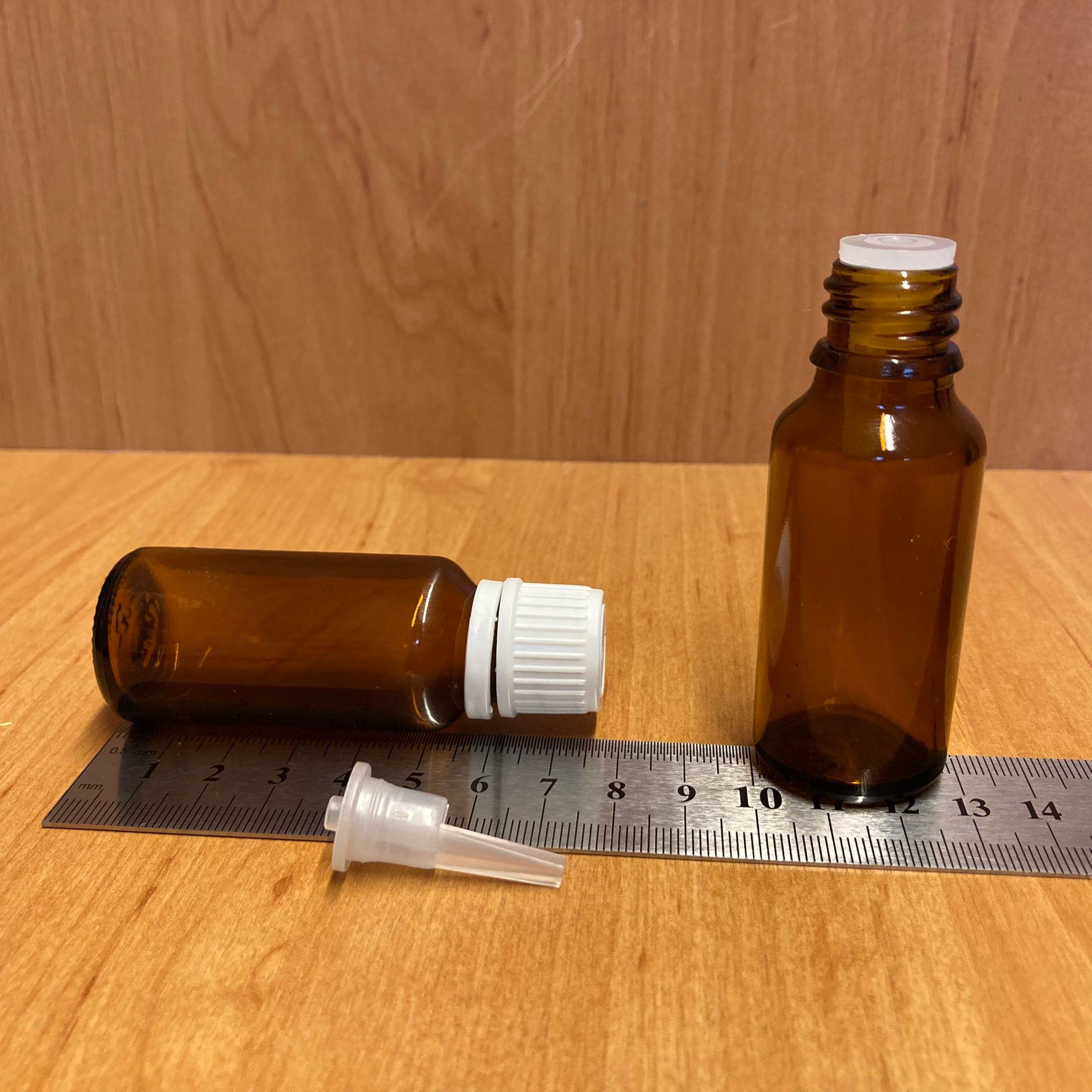 20 CC AMBER İÇTEN DAMLALIKLI - BEYAZ KİLİT KAPAKLI CAM ŞİŞE - 20 ML KAHVERENGİ YENİ İÇTEN DAMLALIKLI CAM ŞİŞE