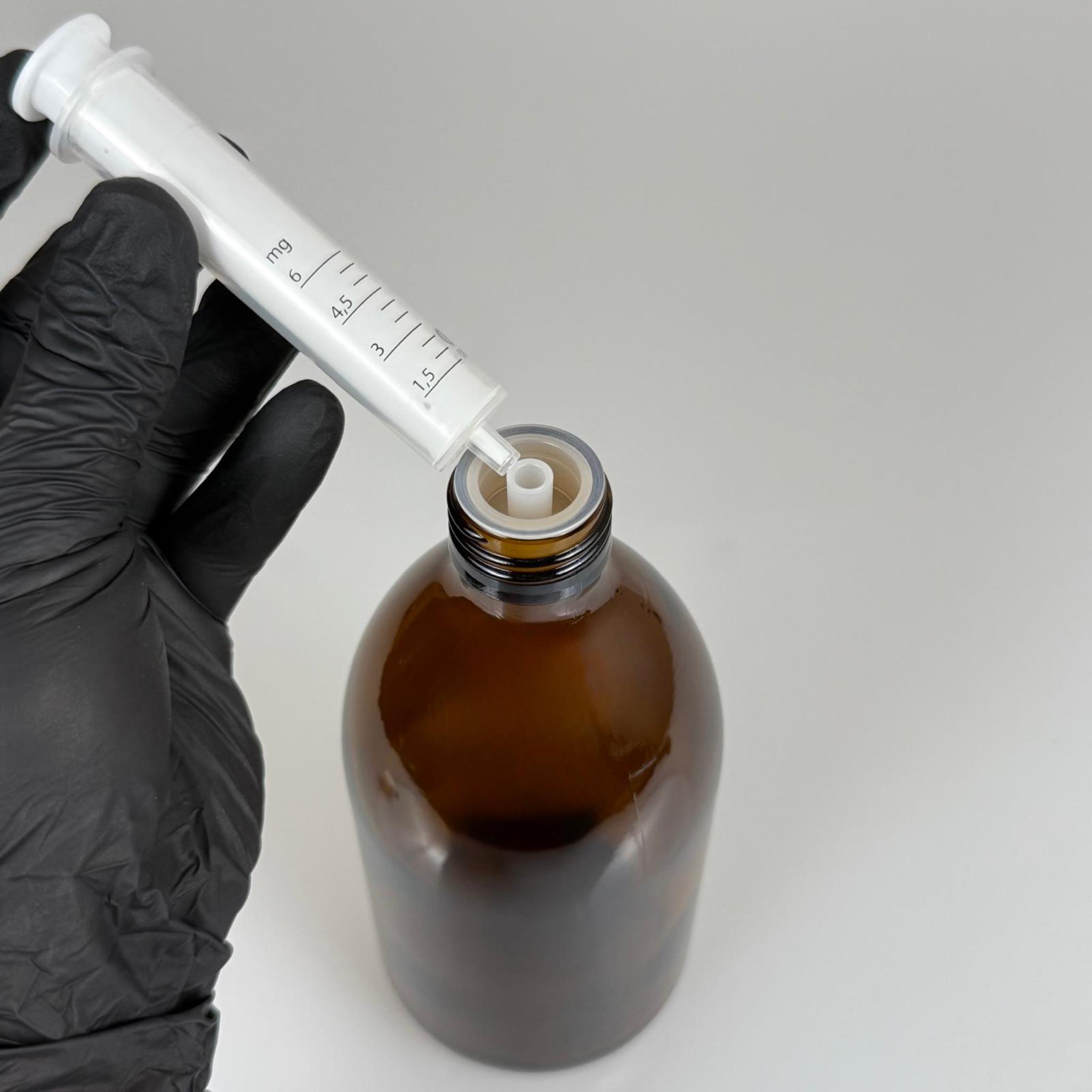 500 ML CAM ECZA ŞİŞESİ + 6 ML DOZAJ PİPETİ + DOZAJ TIPASI + CONTALI PLASTİK KAPAK TAKIM