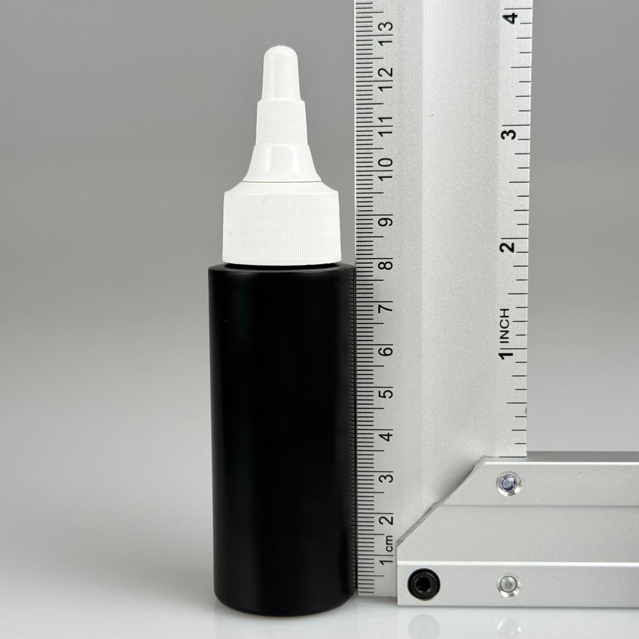 50 CC SİYAH POLİETİLEN PLASTİK ŞİŞE - 24 MM BEYAZ ASANSÖR KAPAKLI  - 50 ML KAPAKLI PLASTİK ŞİŞE