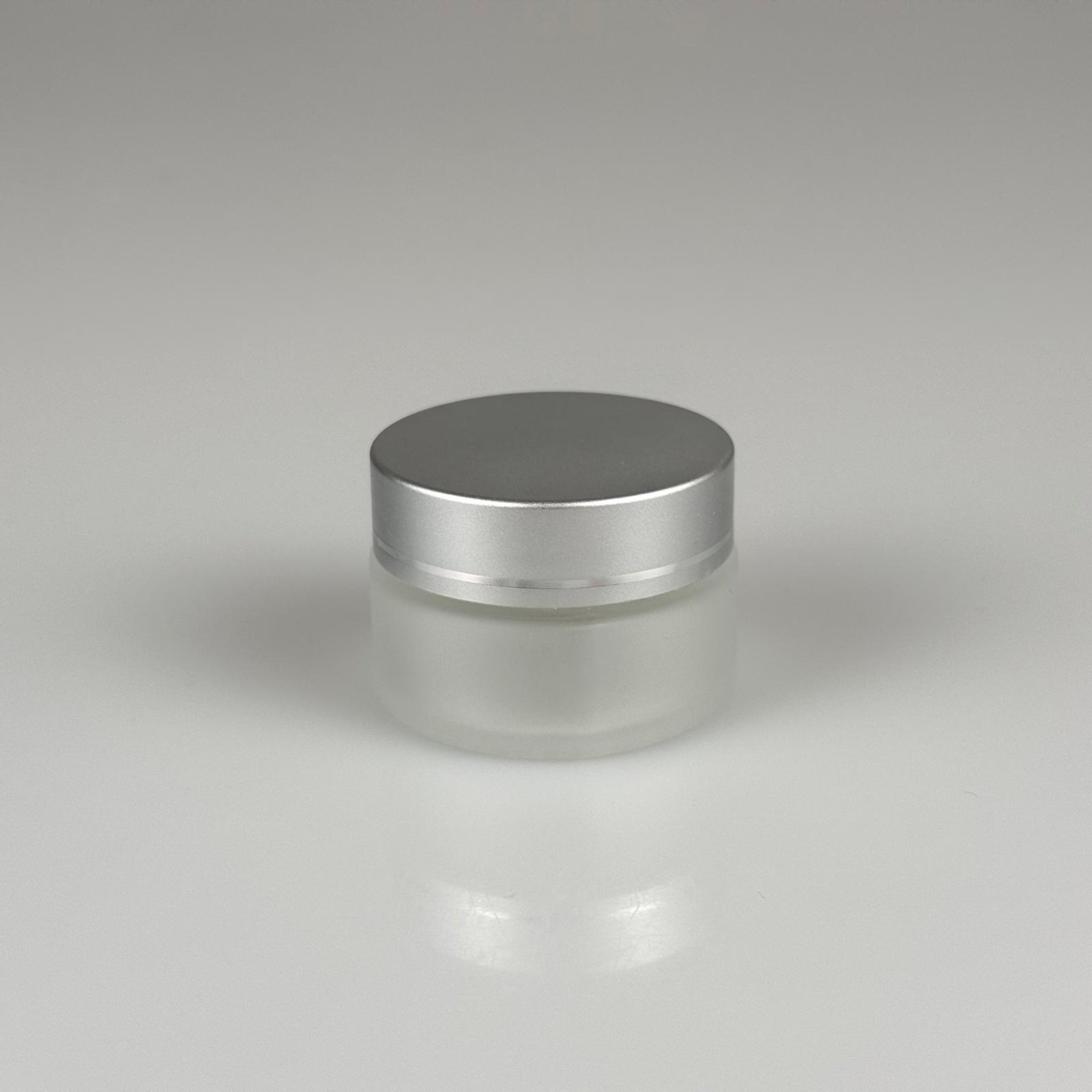 20 CC CAM BUZLU KREM KAVANOZU - GÜMÜŞ  KAPAKLI İÇ CONTALI - 20 ML BUZLU CAM KREM KAVANOZU - BUZLU MUM KAVANOZU