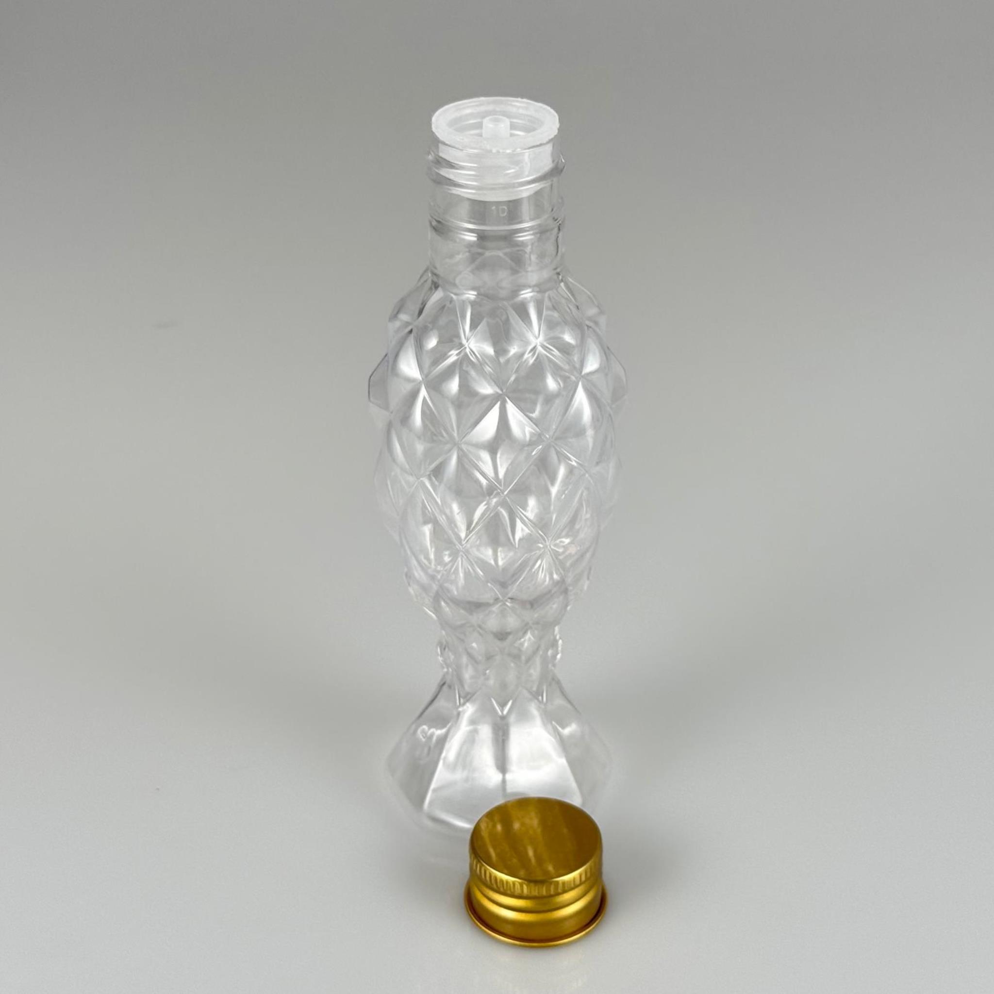 100 CC CAMPET BALIKSIRTI PET KOLONYA ŞİŞESİ (24 AĞIZ) + KÖPÜK CONTALI GOLD METAL ALÜMİNYUM KAPAK + KOLONYA TIPALI TAKIM - 100 ML KAPAKLI CAMPET PALSTİK ŞİŞELER