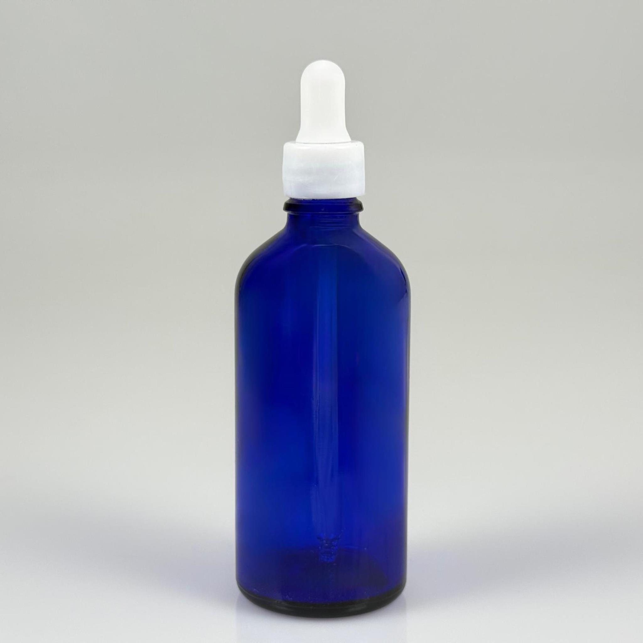 100 CC MAVİ CAM DAMLALIKLI ŞİŞE - BEYAZ EMZİK + BEYAZ DÜZ KAPAK + CAM PİPET TAKIM - 100 ML DAMLALIKLI ŞİŞE SETİ