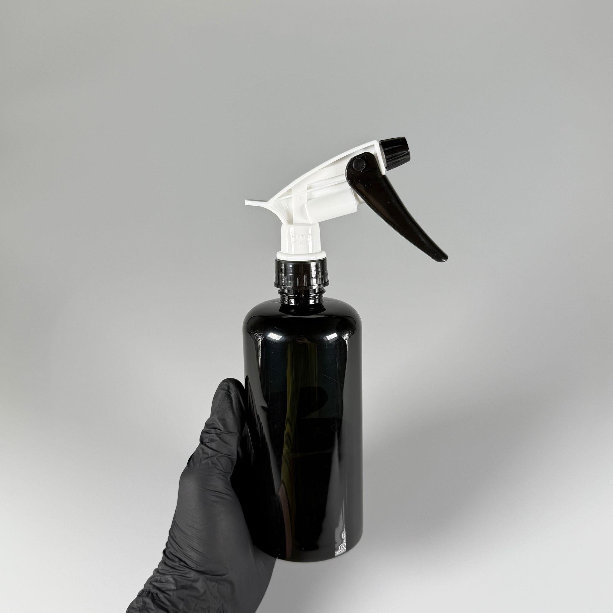 500 CC PET OTO BAKIM ŞİŞESİ - BÜYÜK SİYAH BEYAZ DOZAJLI KİMYASALA DAYANIKLI TRİGER TETİK SPREYLİ - 500 ML KİMYASALA DAYANIKLI PLASTİK ŞİŞE - 0,5 LT PET ŞİŞE - SİYAH OTO TEMİZLİK ŞİŞESİ