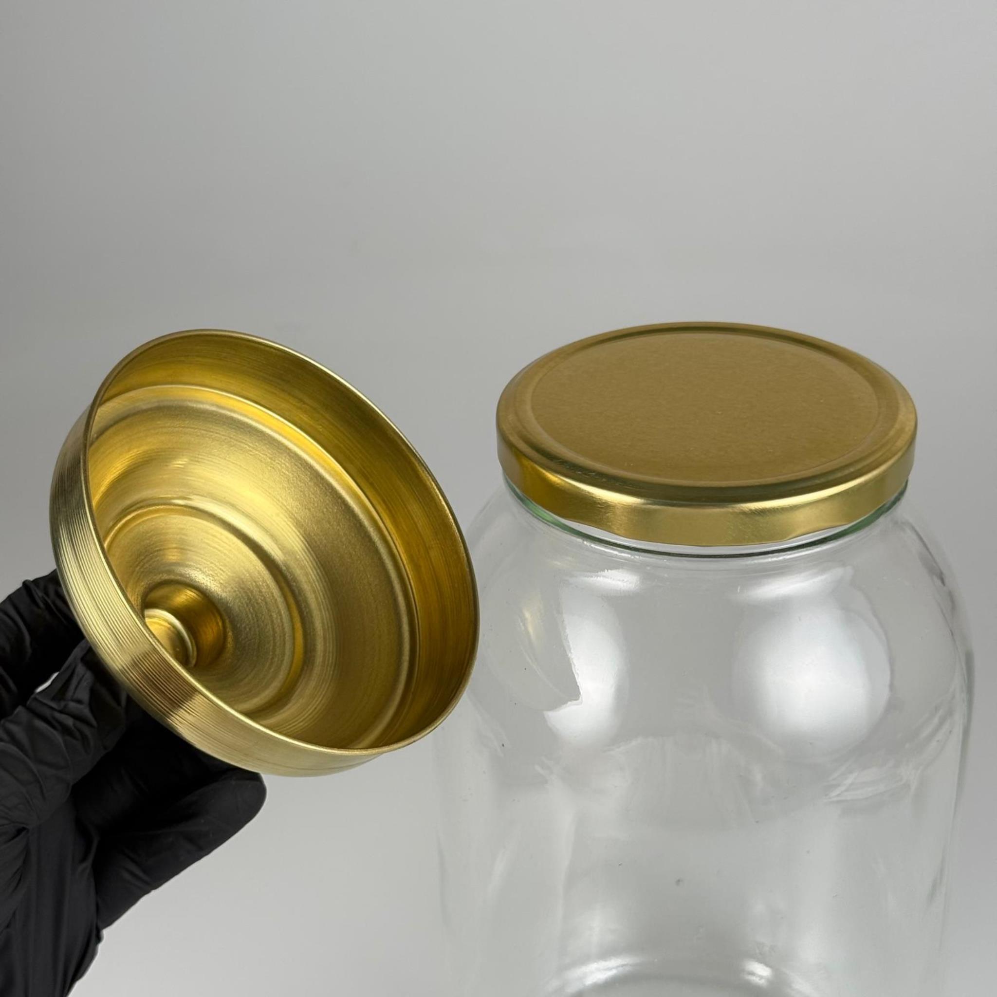 AKTAR, BAKKALİYE, TEŞHİR İÇİN NOSTALJİ PİRİNÇ KAPAKLI CAM KAVANOZ - 3000 ML