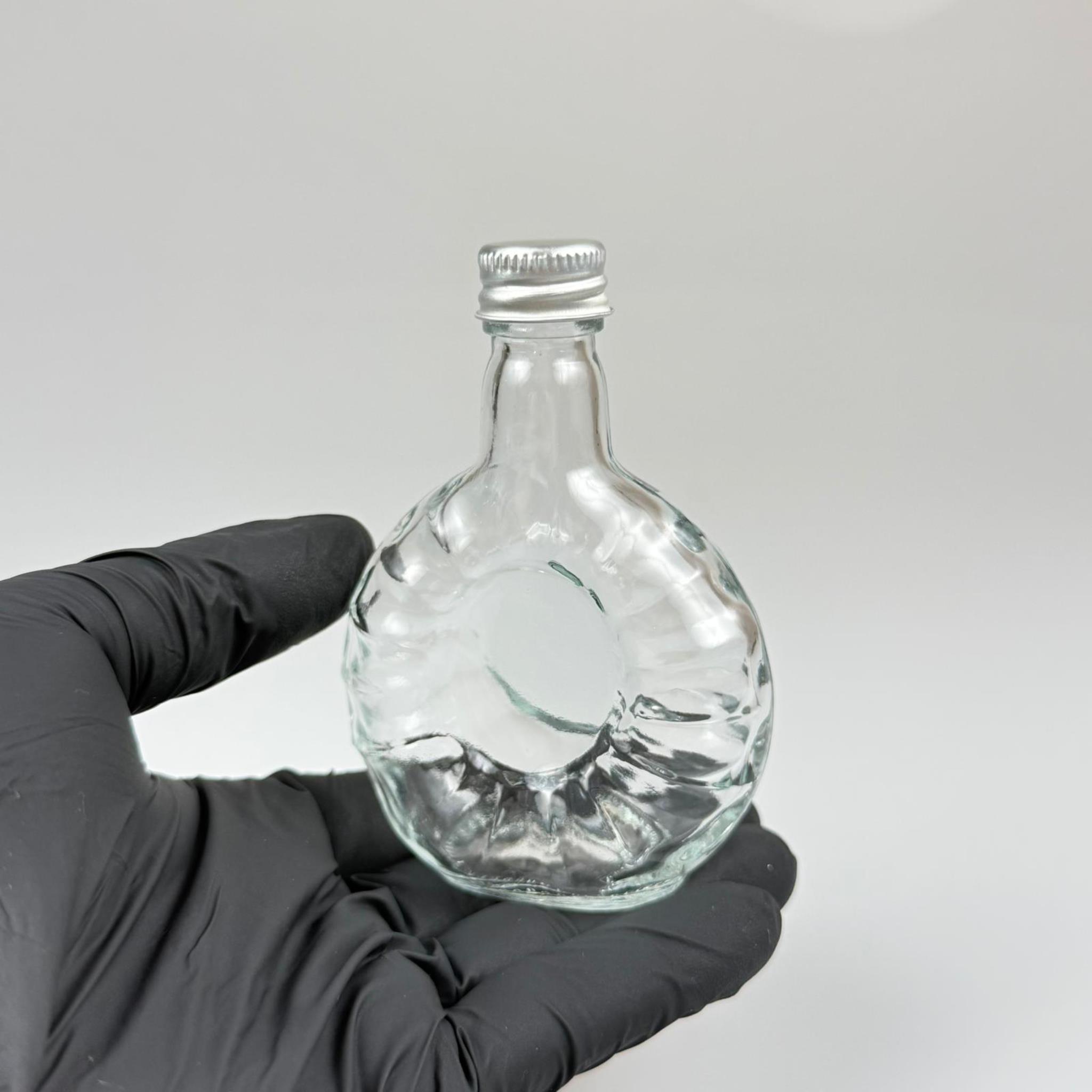 50 CC BOĞAZLI YASSI CAM ŞİŞE - GÜMÜŞ METAL KAPAKLI - 50 ML PRESTİJLİ ŞİŞE