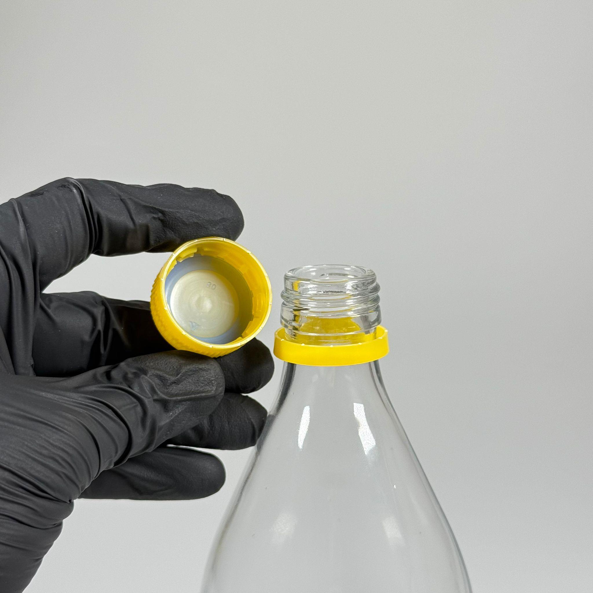 750 CC CAM ŞİŞE - SARI KİLİTLİ KAPAKLI - 750 ML CAM ŞİŞE