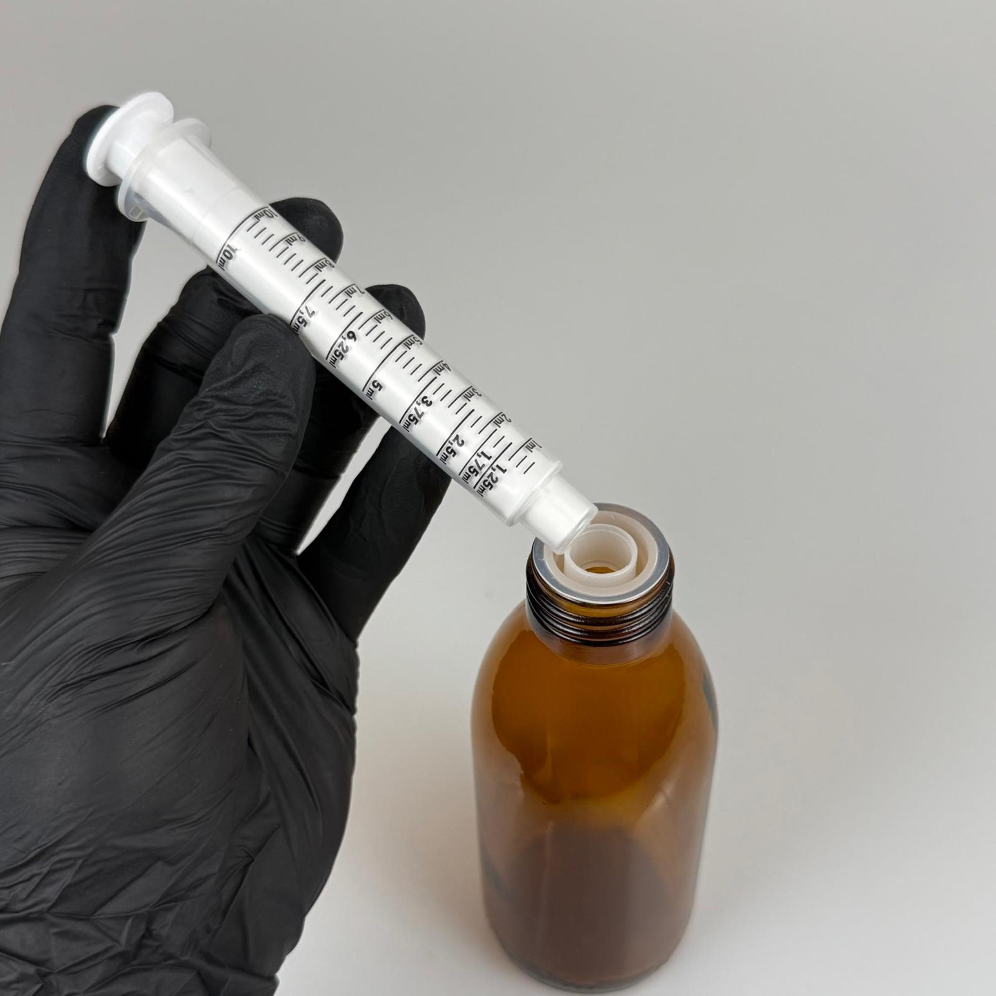 160 ML CAM ECZA ŞİŞESİ + 10 ML DOZAJ PİPETİ + DOZAJ TIPASI + CONTALI PLASTİK KAPAK TAKIM