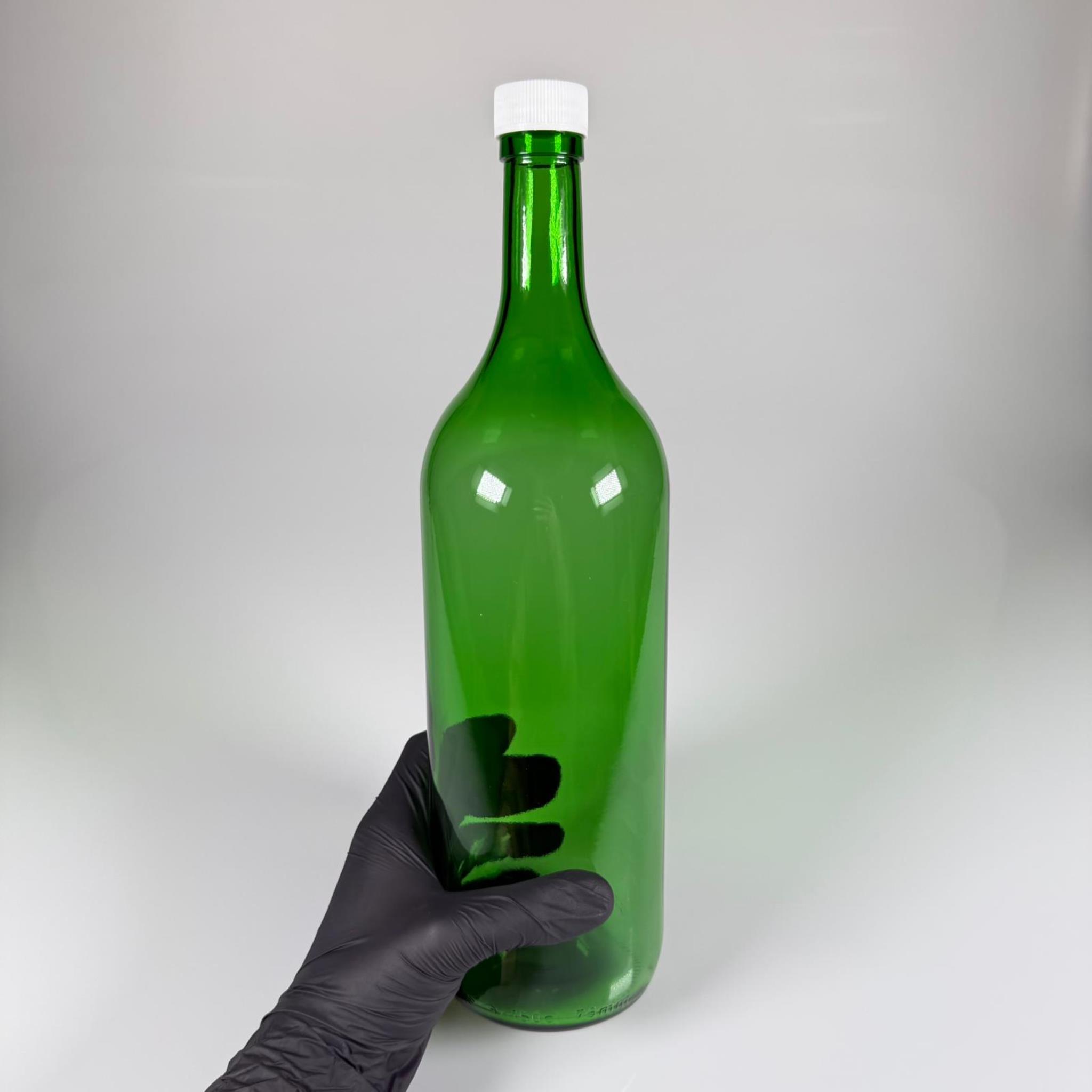 1500 CC YEŞİL CAM ŞİŞE - BEYAZ KAPAKLI - 1500 ML CAM ŞİŞE - 1,5 LİTRE CAM ŞİŞE