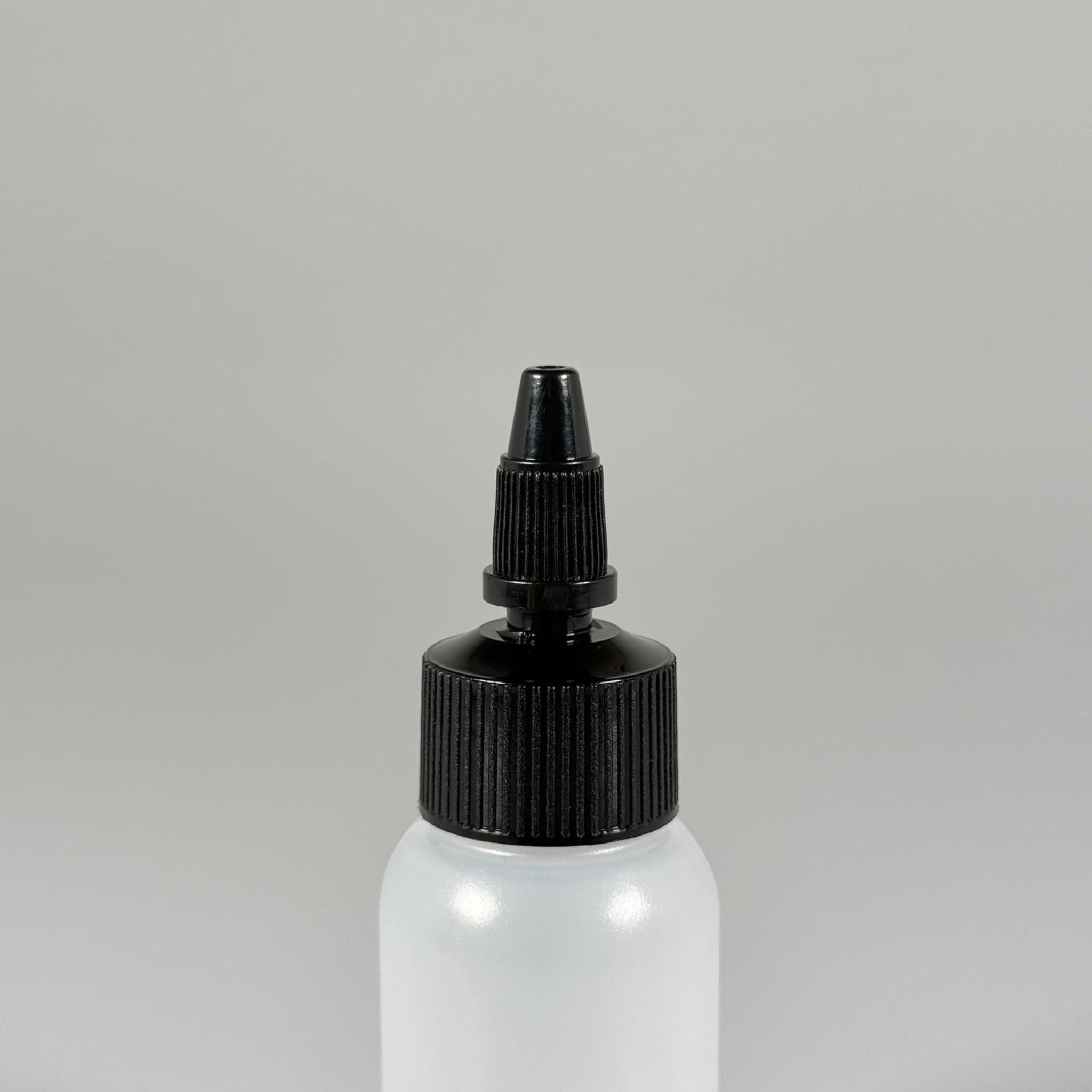 50 ML SIKILABİLİR YUMUŞAK POLİETİLEN PE PLASTİK ŞİŞE - SİYAH TWİST AKITICI SOS KAPAKLI - 50 cc sos, yağ, kartuş, mürekkep vb için boş şişeler