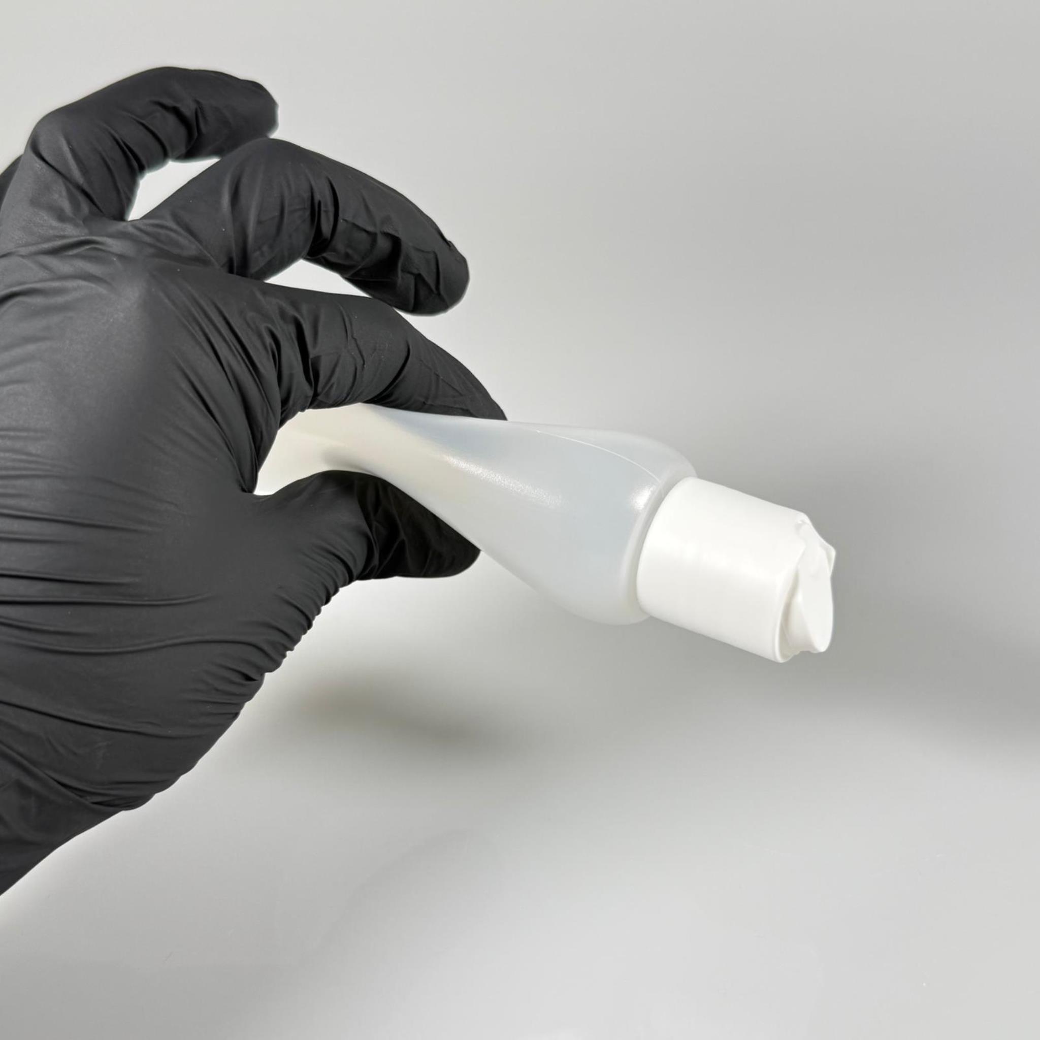 100 ML SIKILABİLİR YUMUŞAK PE PLASTİK ŞİŞE - BEYAZ DİSKTOP ŞAMPUAN KAPAKLI - 100 cc sos, yağ, kartuş, mürekkep vb için boş şişeler